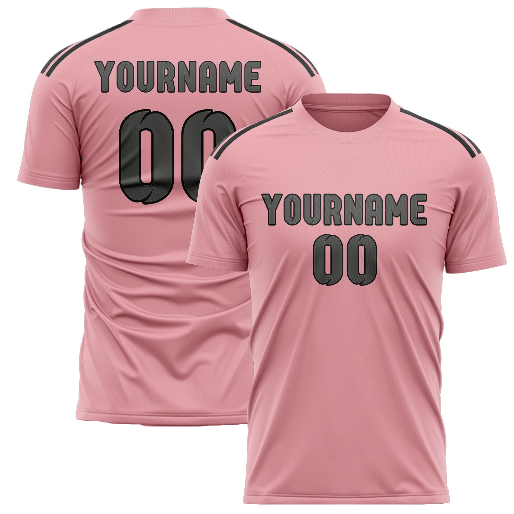 Benutzerdefiniertes Professionelles Rosa Dunkelgrau Fußballtrikot