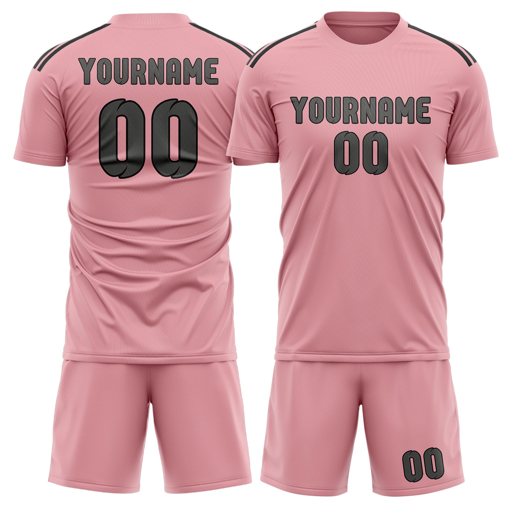 Set di maglie da football personalizzate rosa e grigio scuro professionali