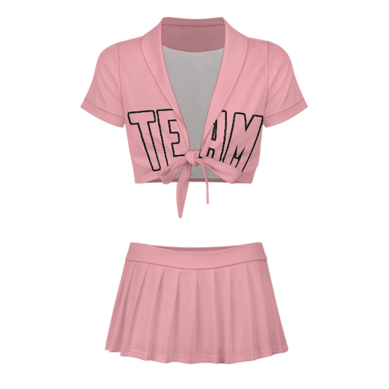 Maßgeschneidertes Rosa Rosa Cheerleader Outfit Set