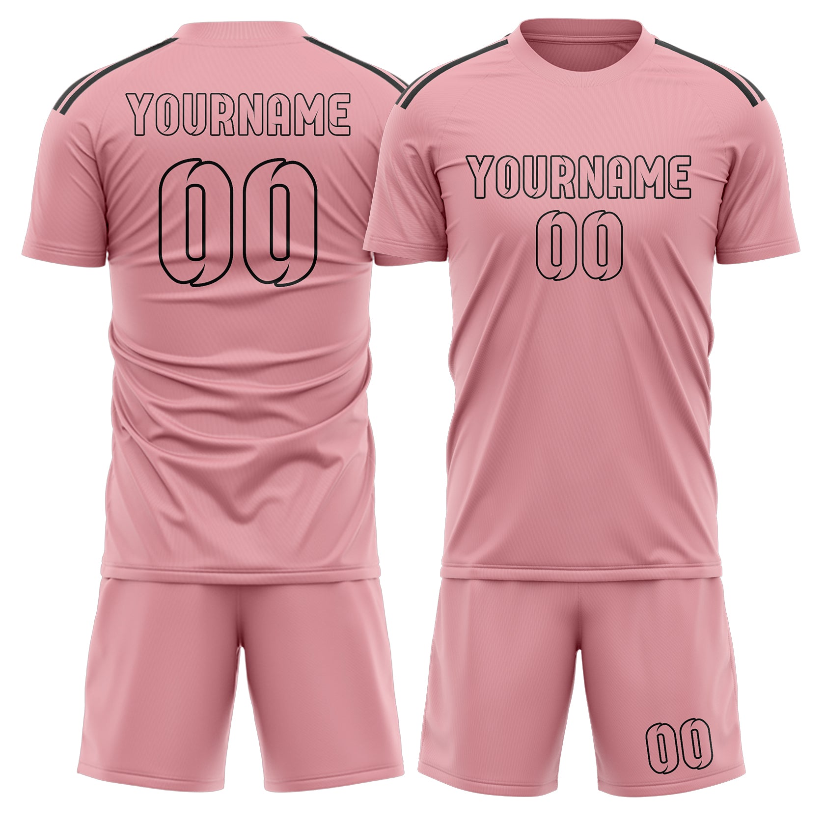 Set di maglie da calcio rosa professionali personalizzate