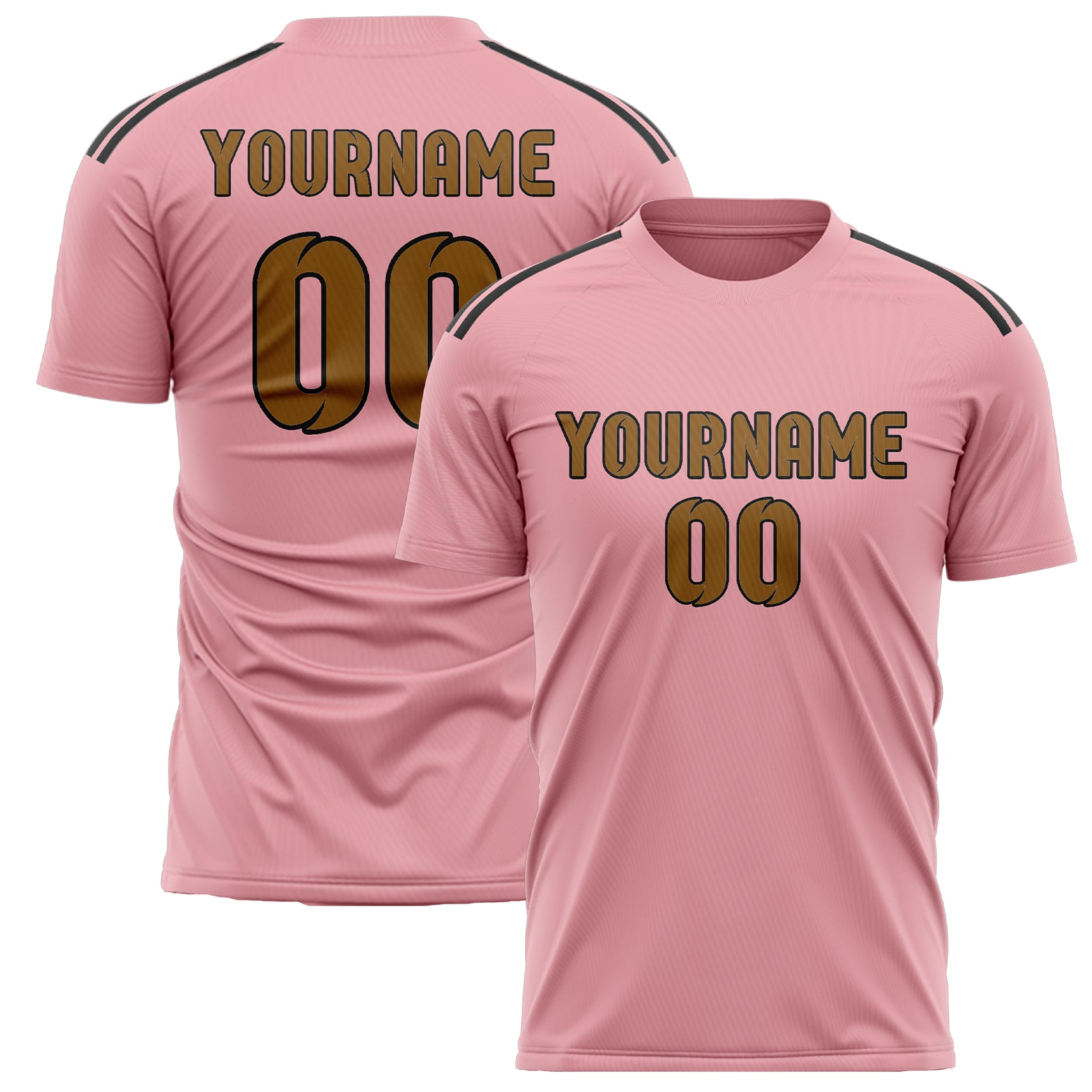 Benutzerdefiniertes Professionelles Rosa Khaki Fußballtrikot