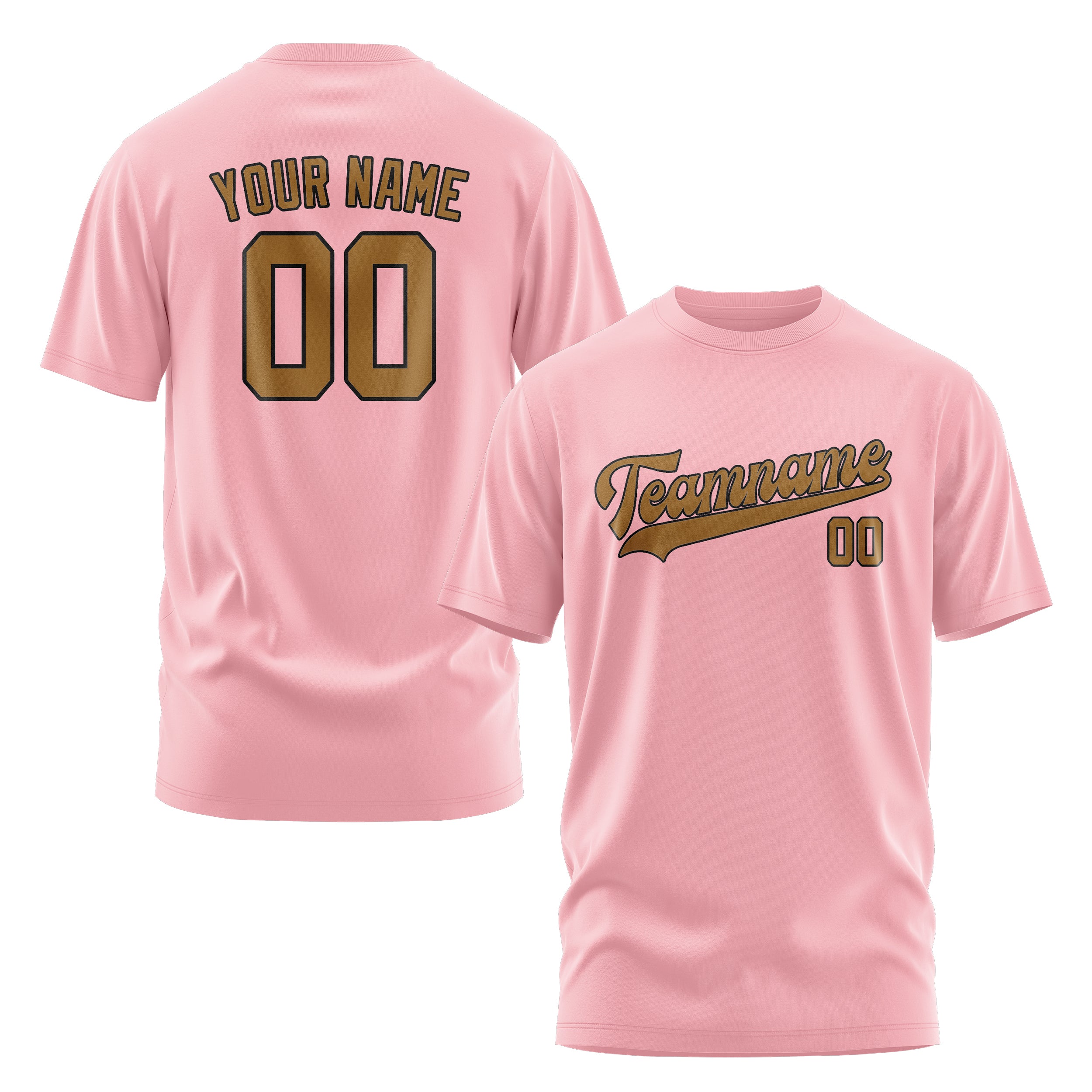 Maßgeschneidertes Rosa Khaki T-Shirt