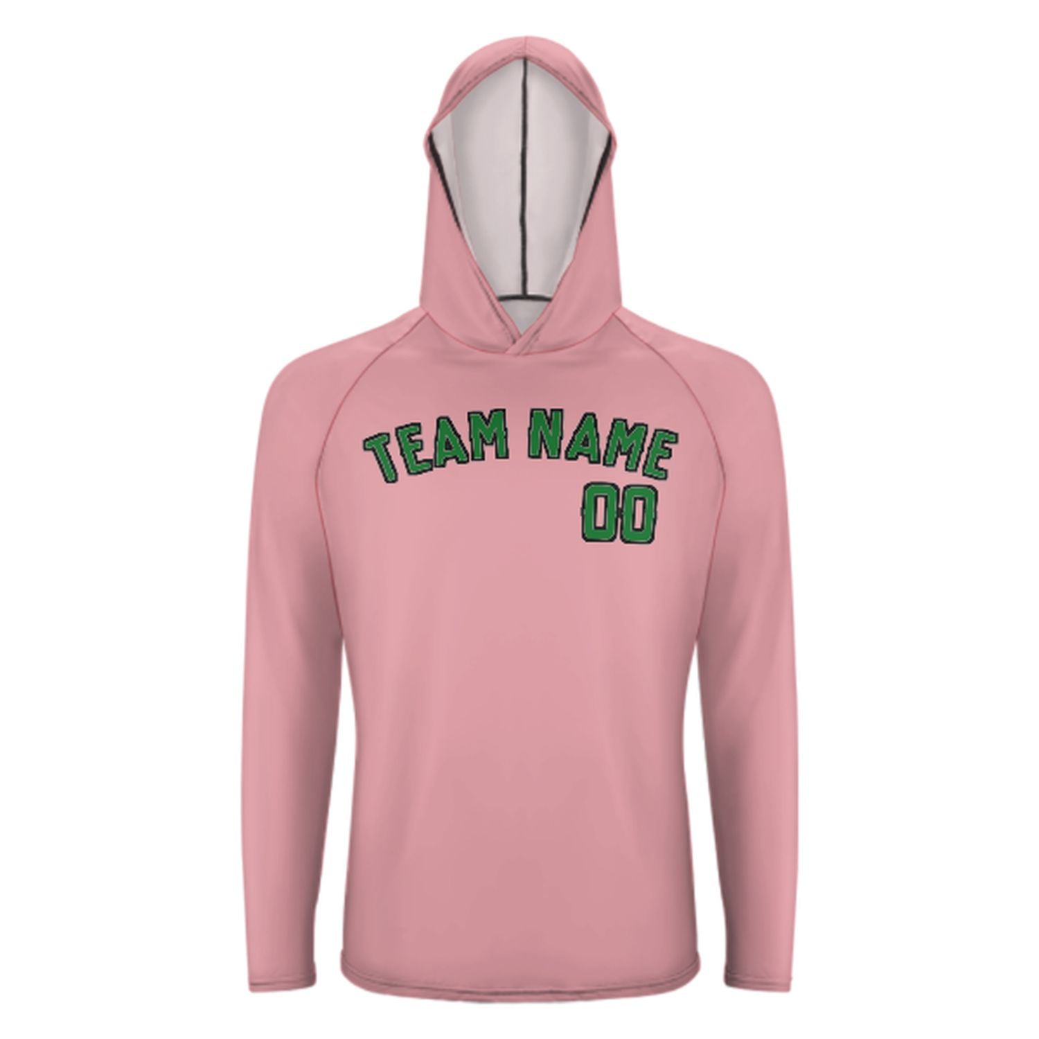 Maßgeschneidertes Rosa Smaragdgrün UV-Hoodie