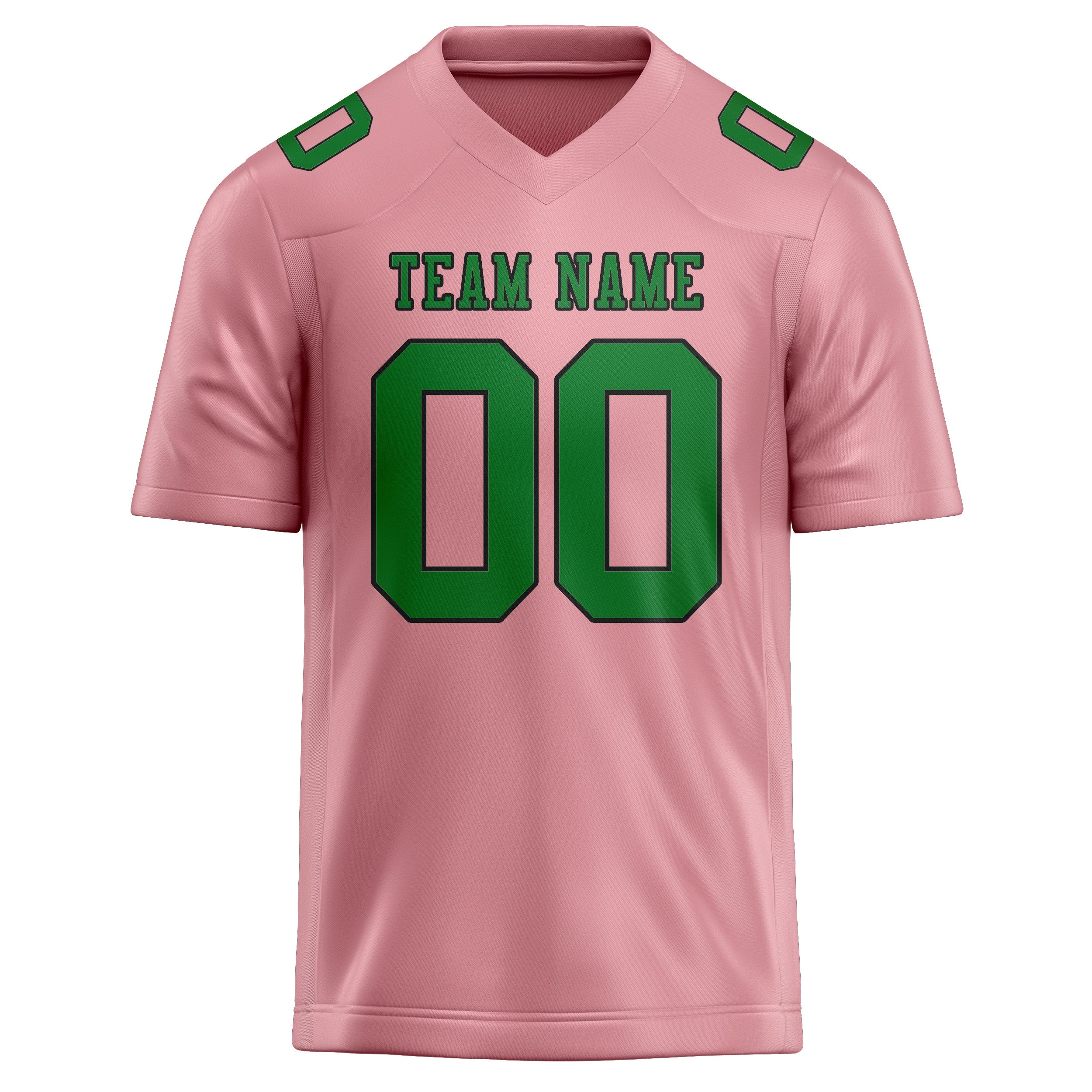 Maßgeschneidertes Professionelles Rosa Smaragdgrün Rugbytrikot