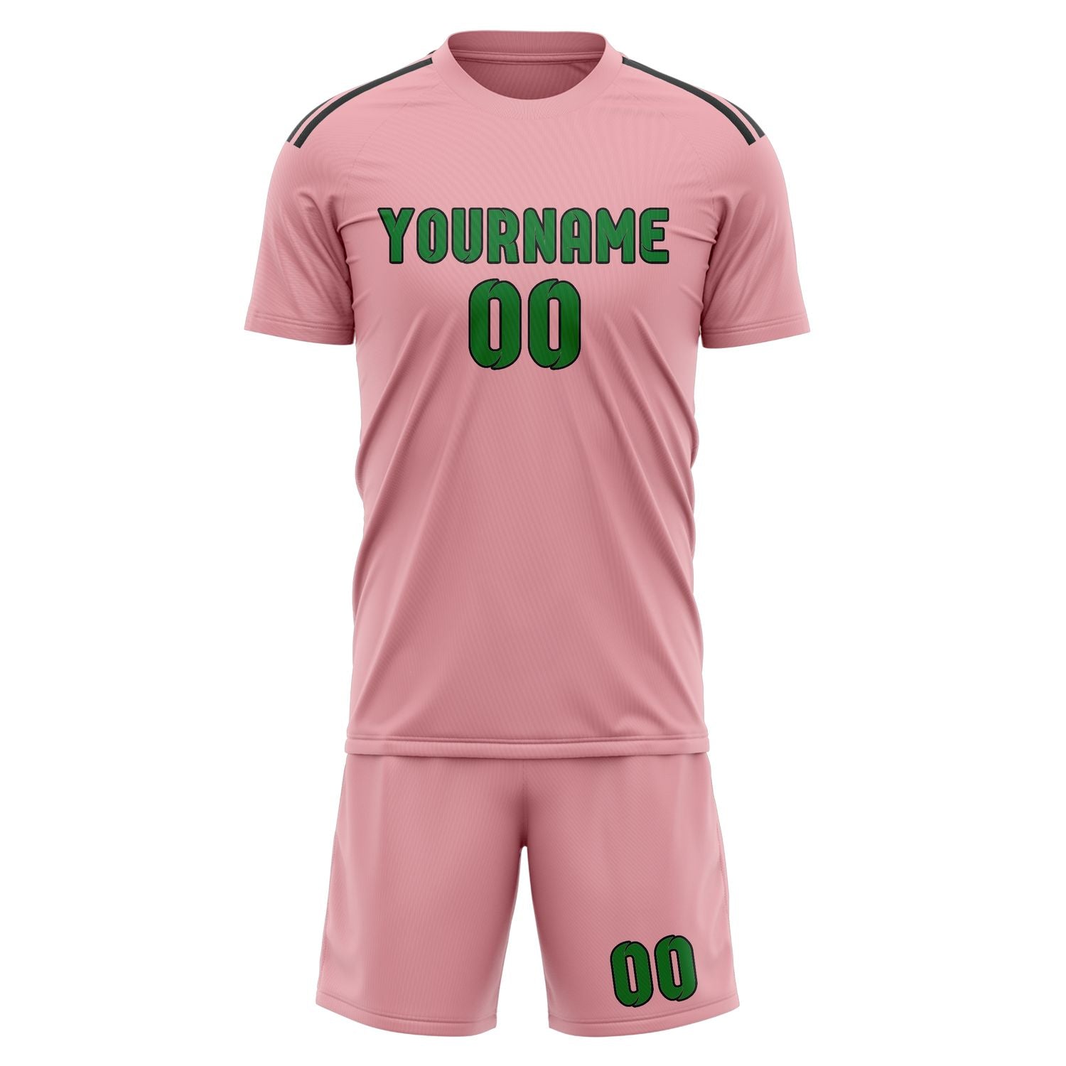 Set di maglie da football rosa e verde smeraldo professionali su misura