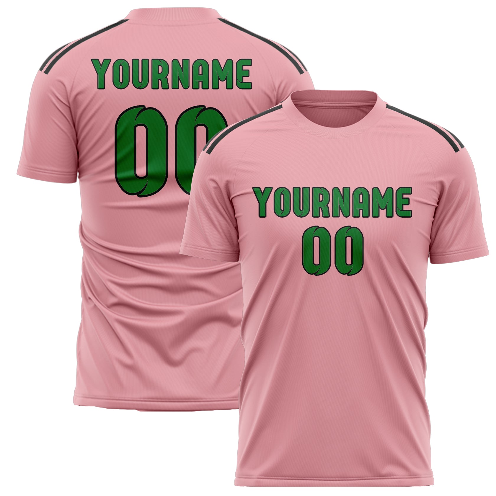 Benutzerdefiniertes Professionelles Rosa Smaragdgrün Fußballtrikot