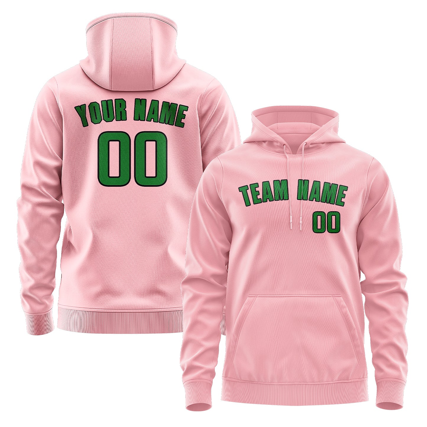 Maßgeschneidertes Rosa Smaragdgrün Hoodie