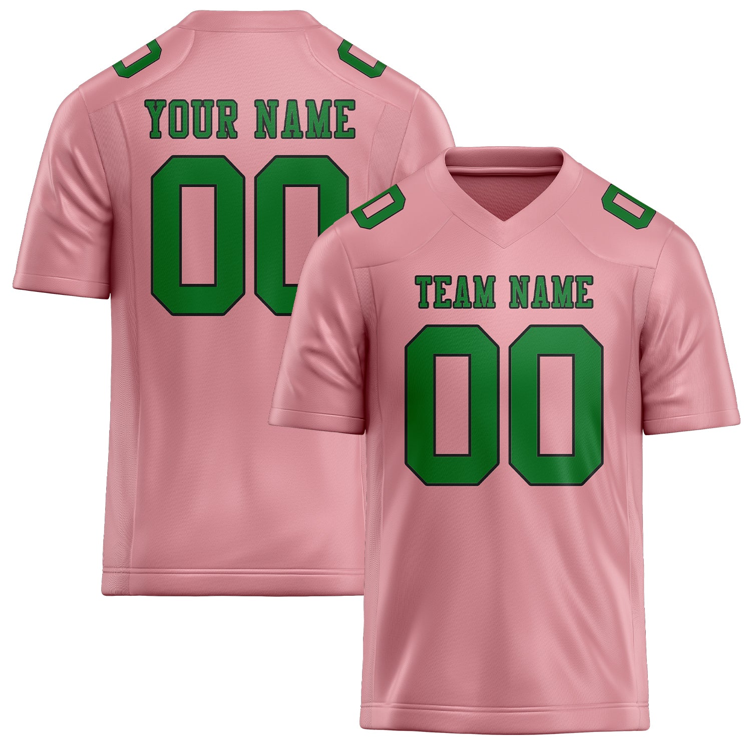 Maßgeschneidertes Professionelles Rosa Smaragdgrün Rugbytrikot