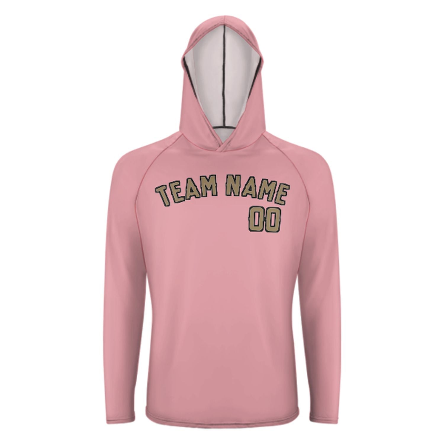 Maßgeschneidertes Rosa Hellkhaki UV-Hoodie