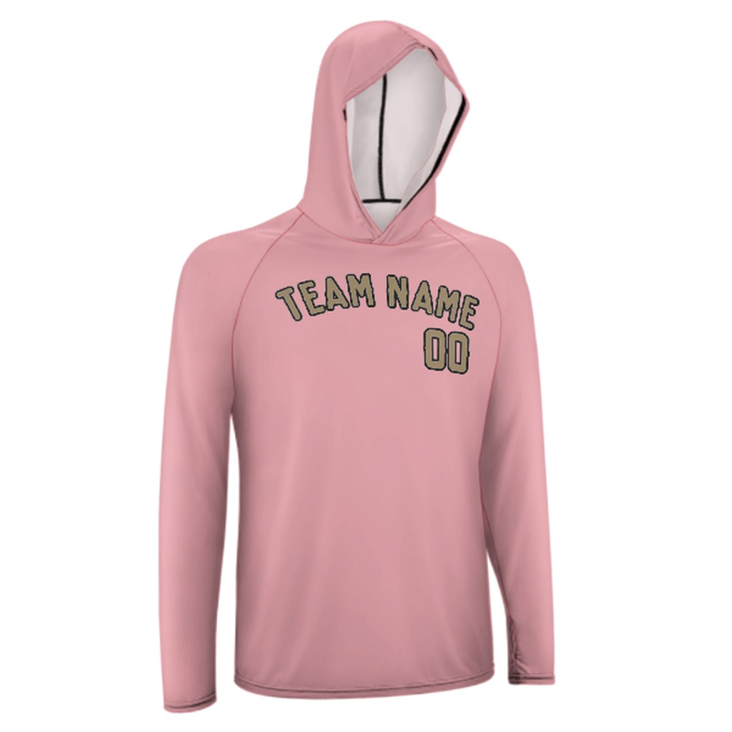 Maßgeschneidertes Rosa Hellkhaki UV-Hoodie