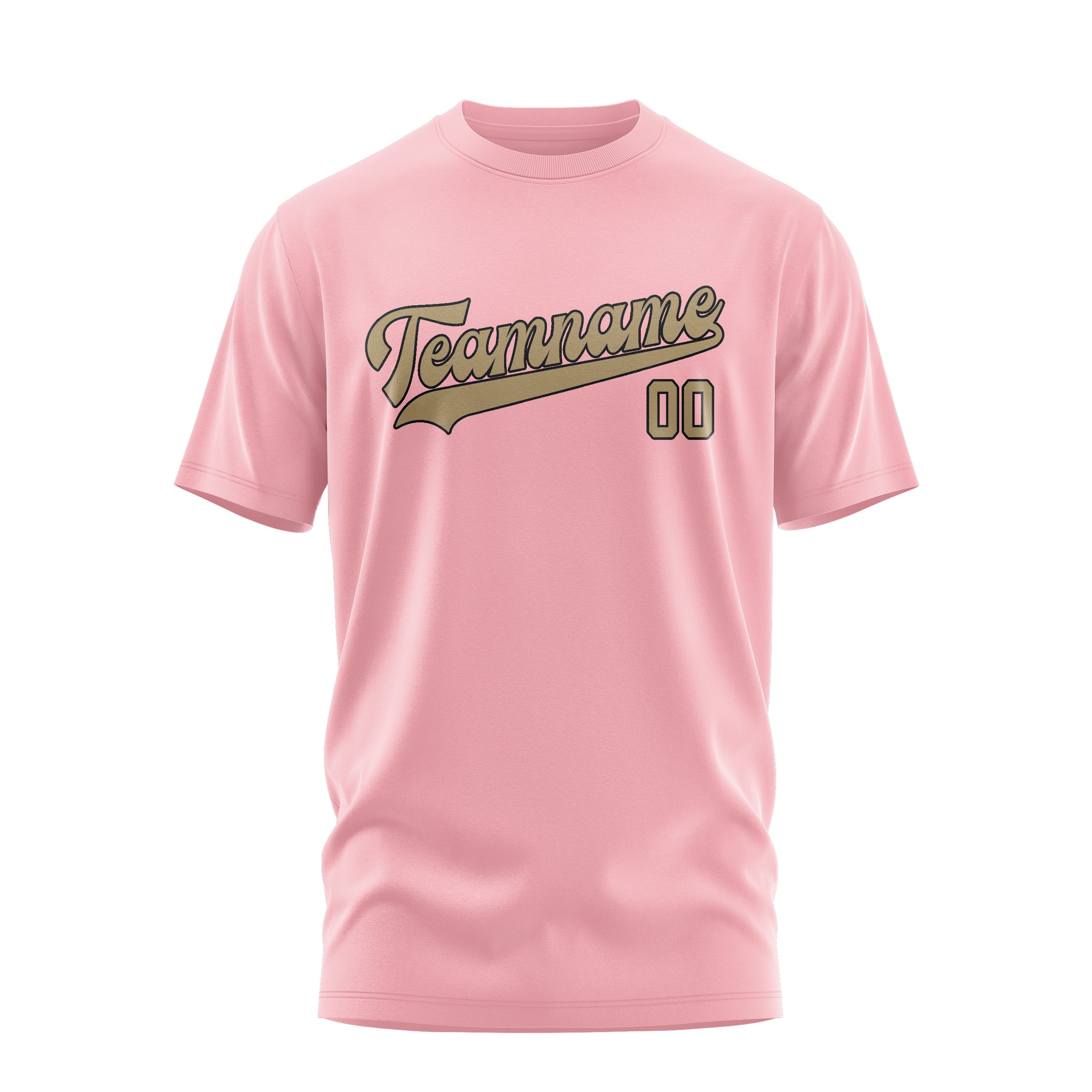 Maßgeschneidertes Rosa Hellkhaki T-Shirt