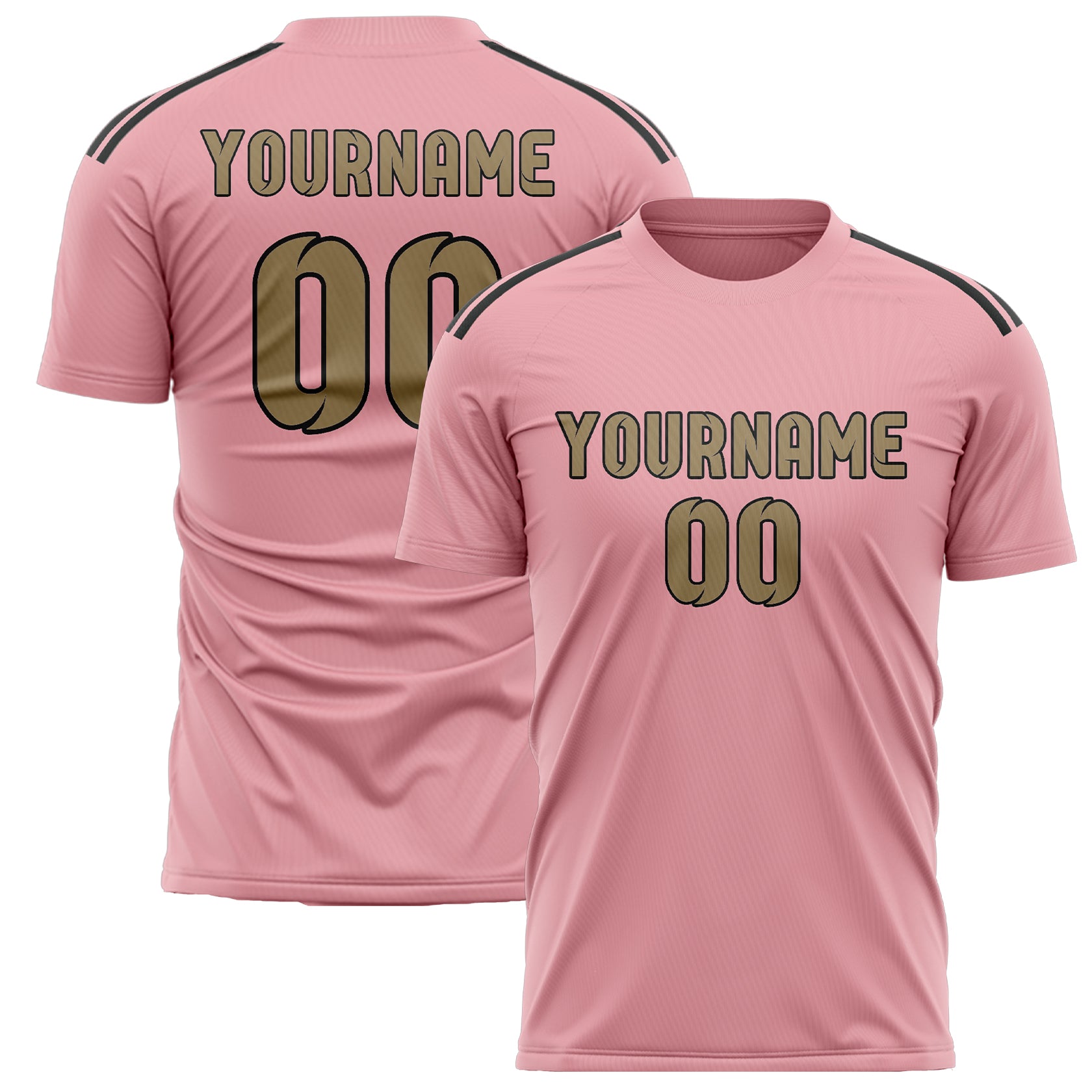 Benutzerdefiniertes Professionelles Rosa Hellkhaki Fußballtrikot