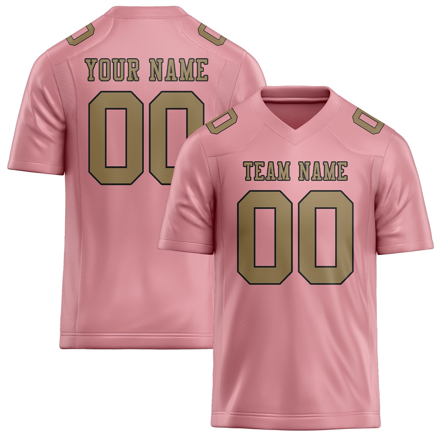 Maßgeschneidertes Professionelles Rosa Hellkhaki Rugbytrikot