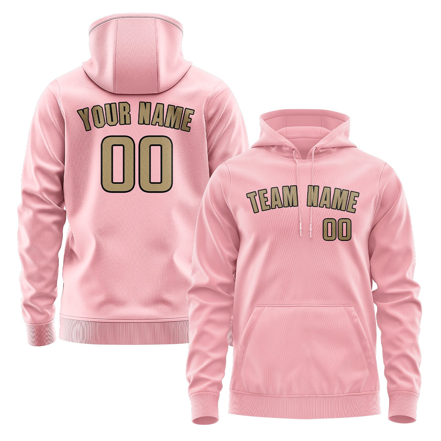 Maßgeschneidertes Rosa Hellkhaki Hoodie