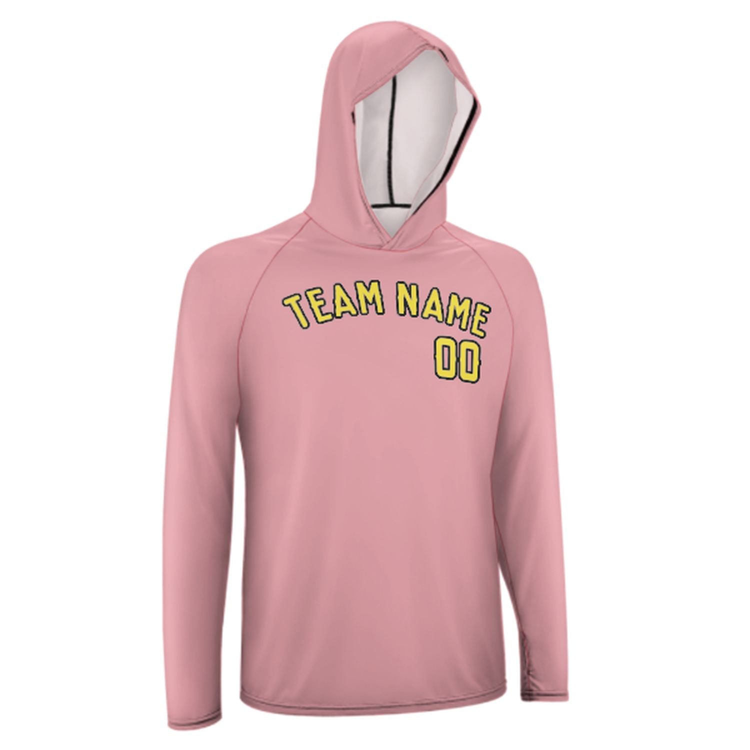 Maßgeschneidertes Rosa Blassgelb UV-Hoodie