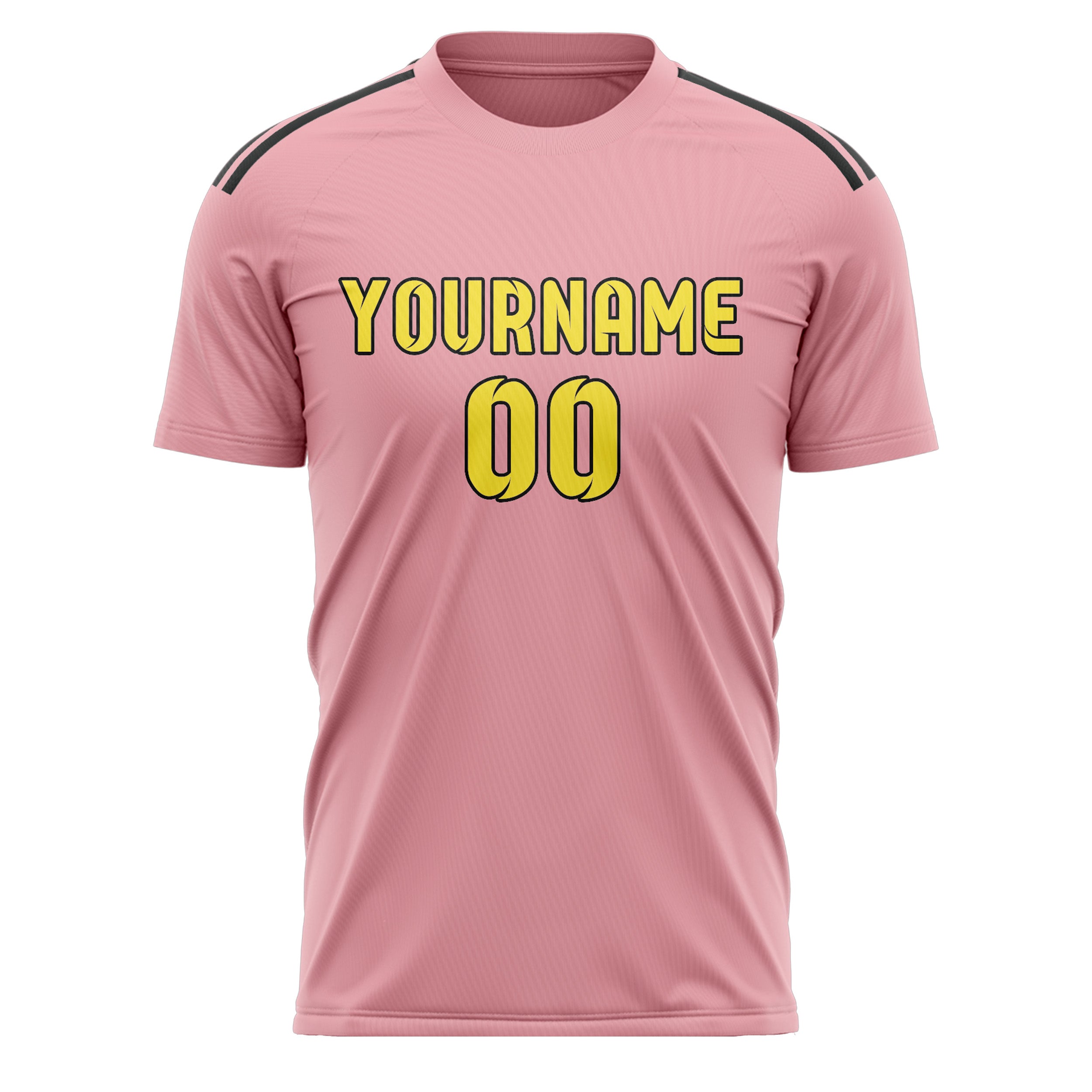 Benutzerdefiniertes Professionelles Rosa Blassgelb Fußballtrikot