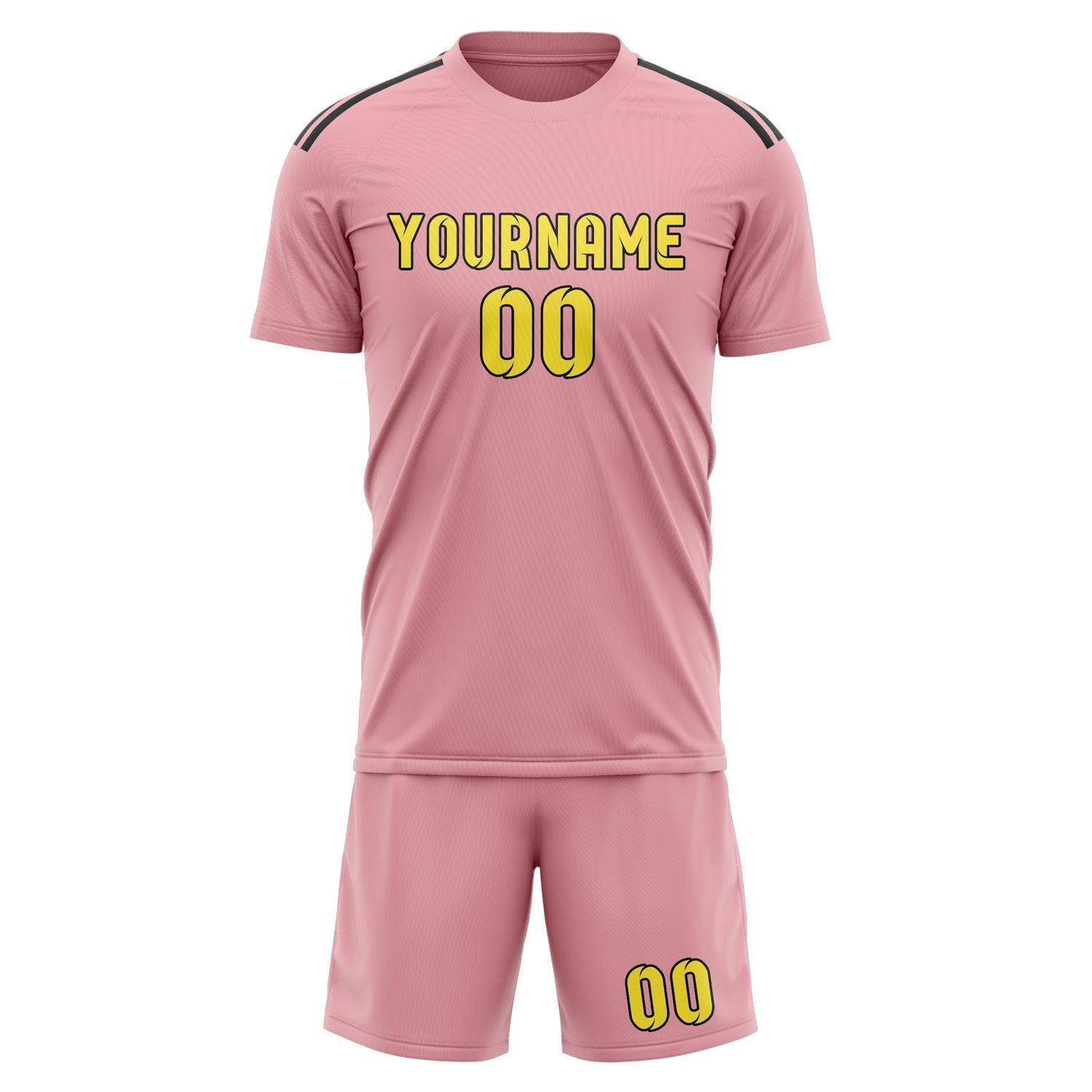 Set di maglie da football professionali rosa giallo pallido su misura