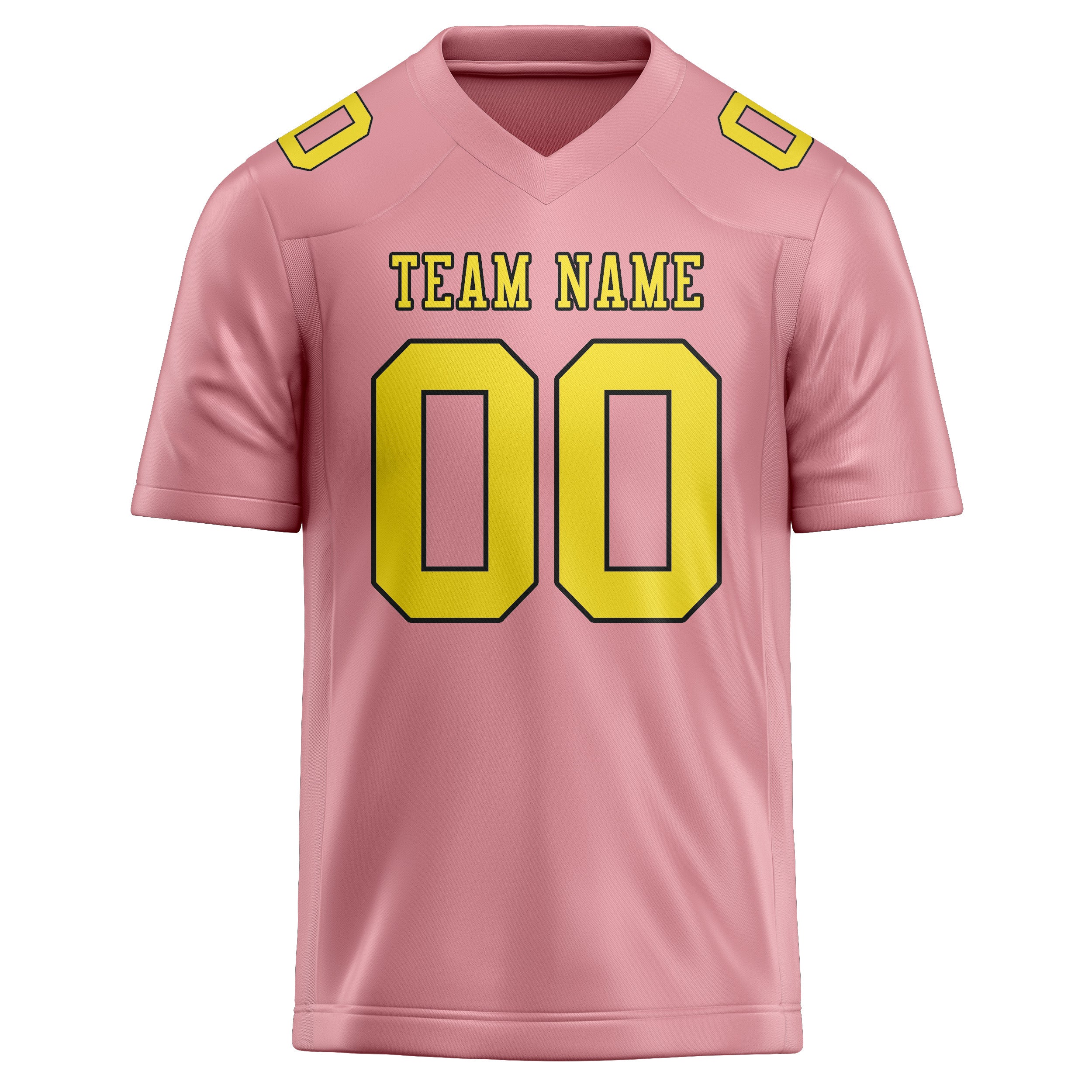 Maßgeschneidertes Professionelles Rosa Blassgelb Rugbytrikot