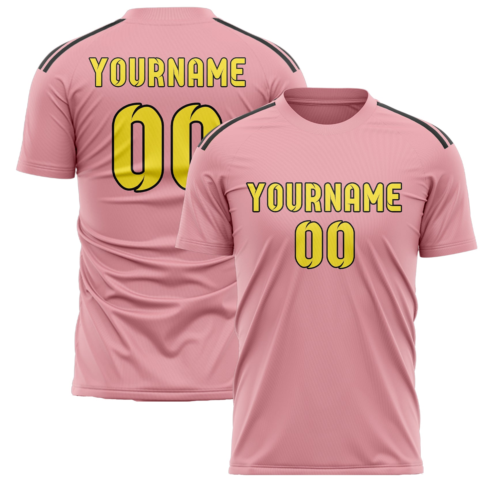 Benutzerdefiniertes Professionelles Rosa Blassgelb Fußballtrikot