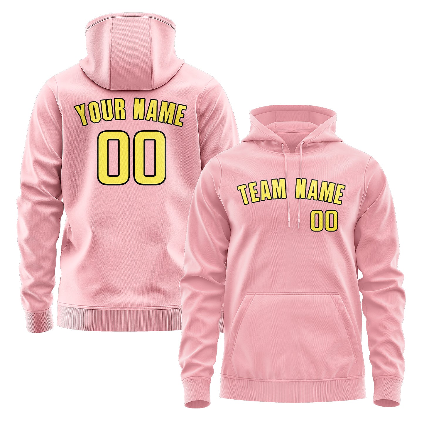 Maßgeschneidertes Rosa Blassgelb Hoodie