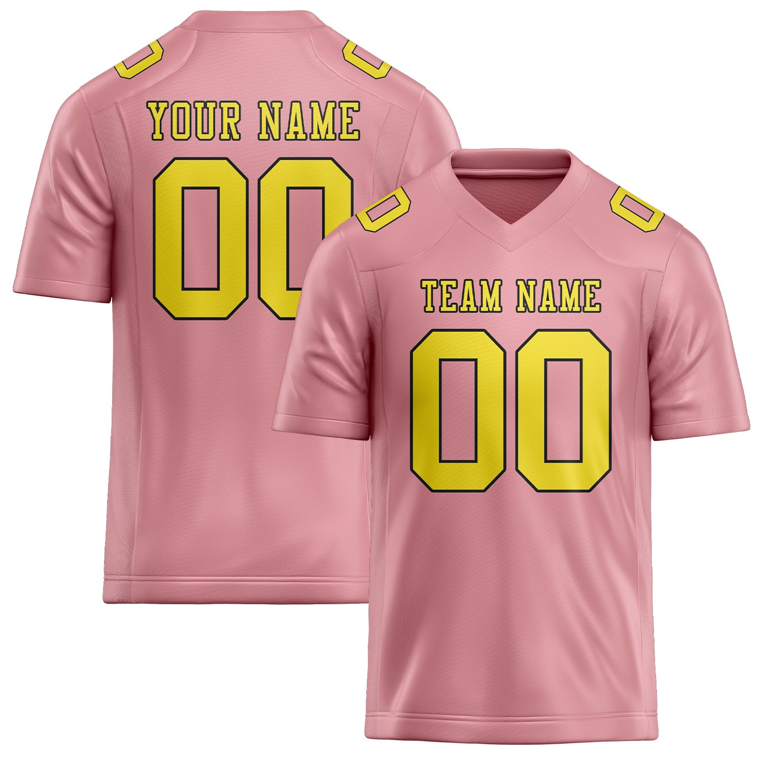 Maßgeschneidertes Professionelles Rosa Blassgelb Rugbytrikot