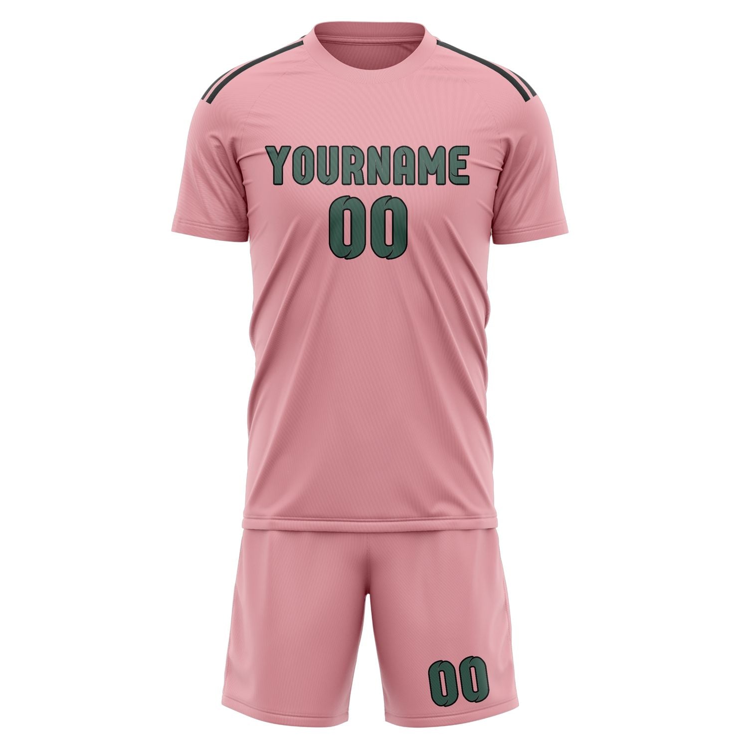 Set di maglie da football personalizzate rosa e verde acqua