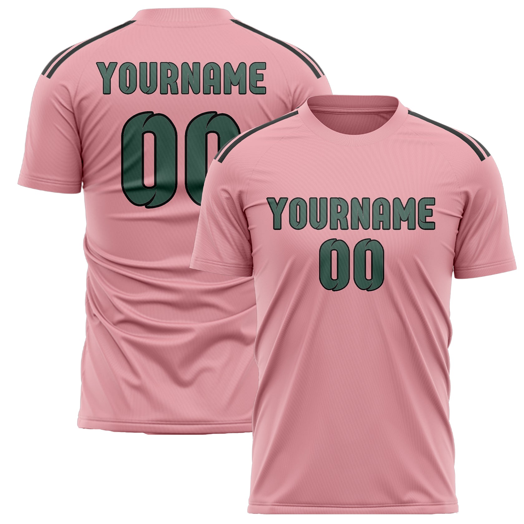 Benutzerdefiniertes Professionelles Rosa Blaugrün Fußballtrikot