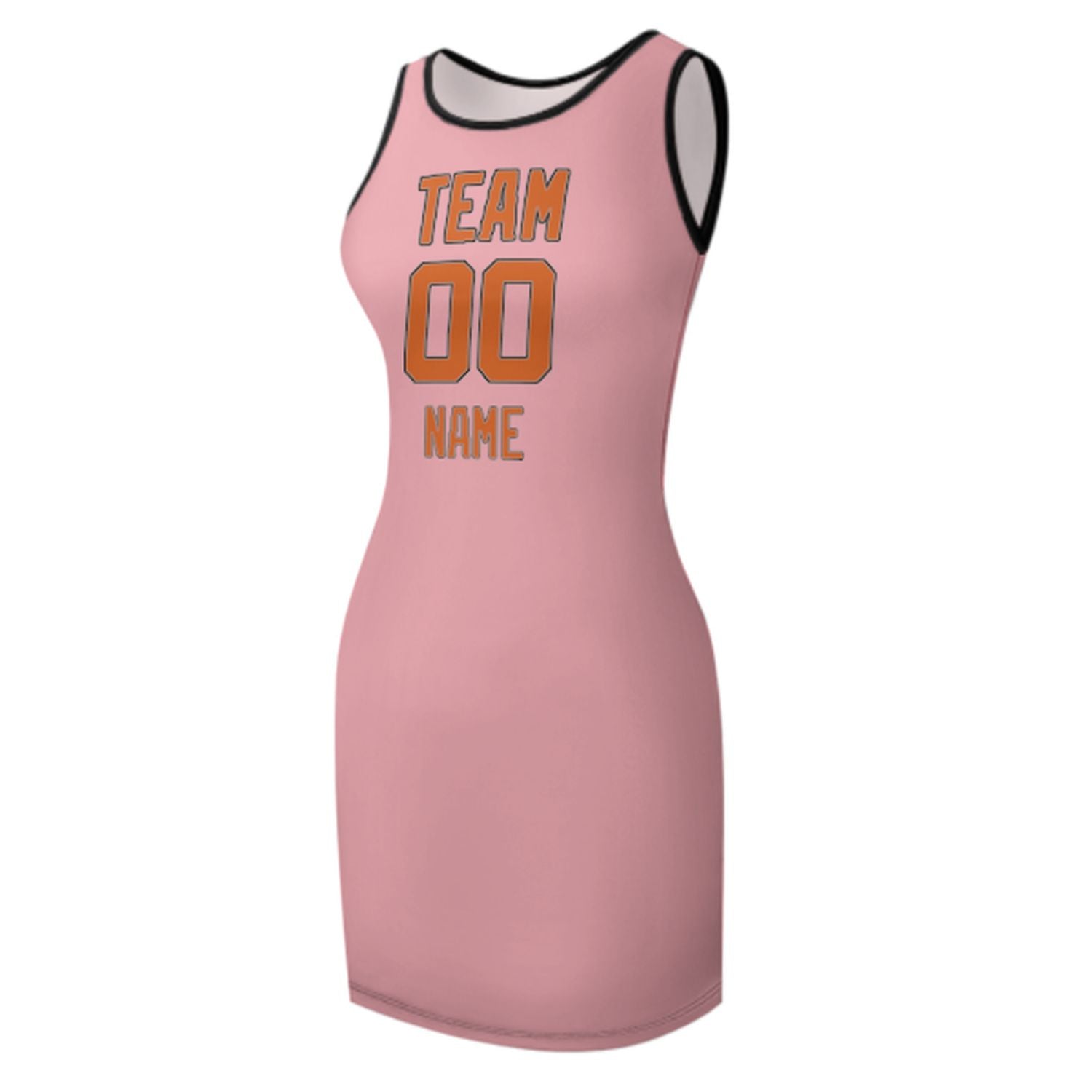 Maßgeschneidertes Rosa Orange Ärmelloses Trägerkleid