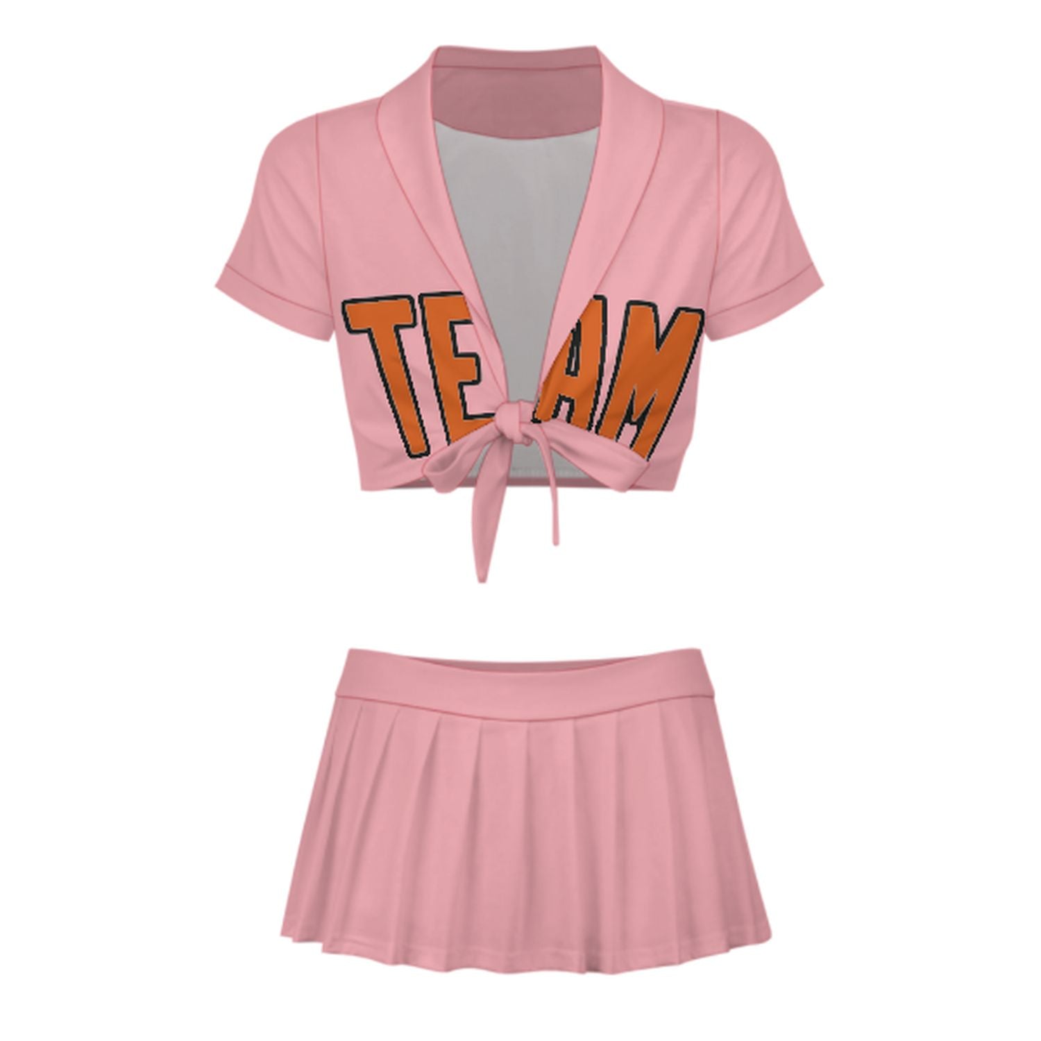 Maßgeschneidertes Rosa Orange Cheerleader Outfit Set