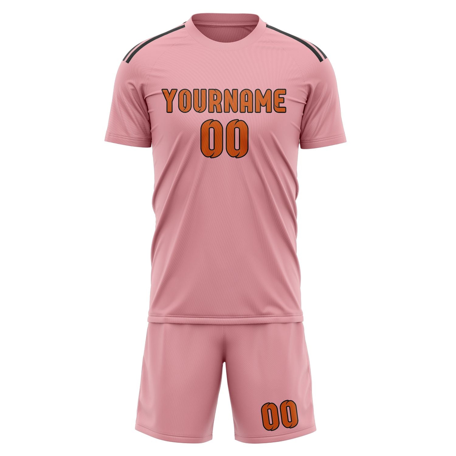 Set di maglie da calcio rosa e arancioni personalizzate