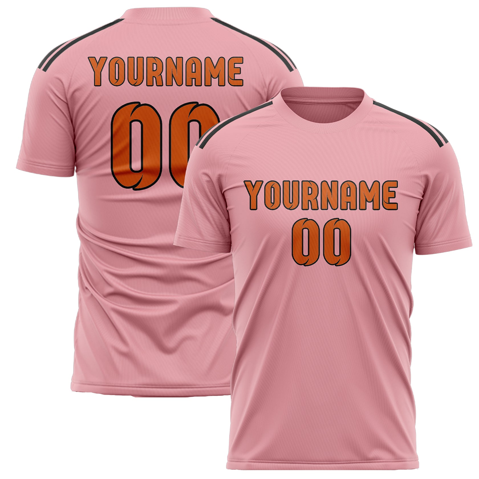 Benutzerdefiniertes Professionelles Rosa Orange Fußballtrikot