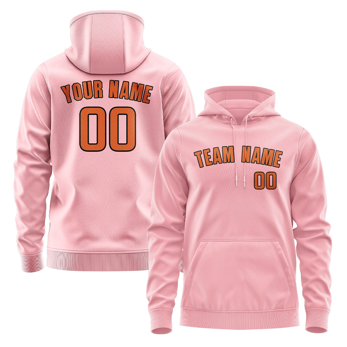 Maßgeschneidertes Rosa Orange Hoodie
