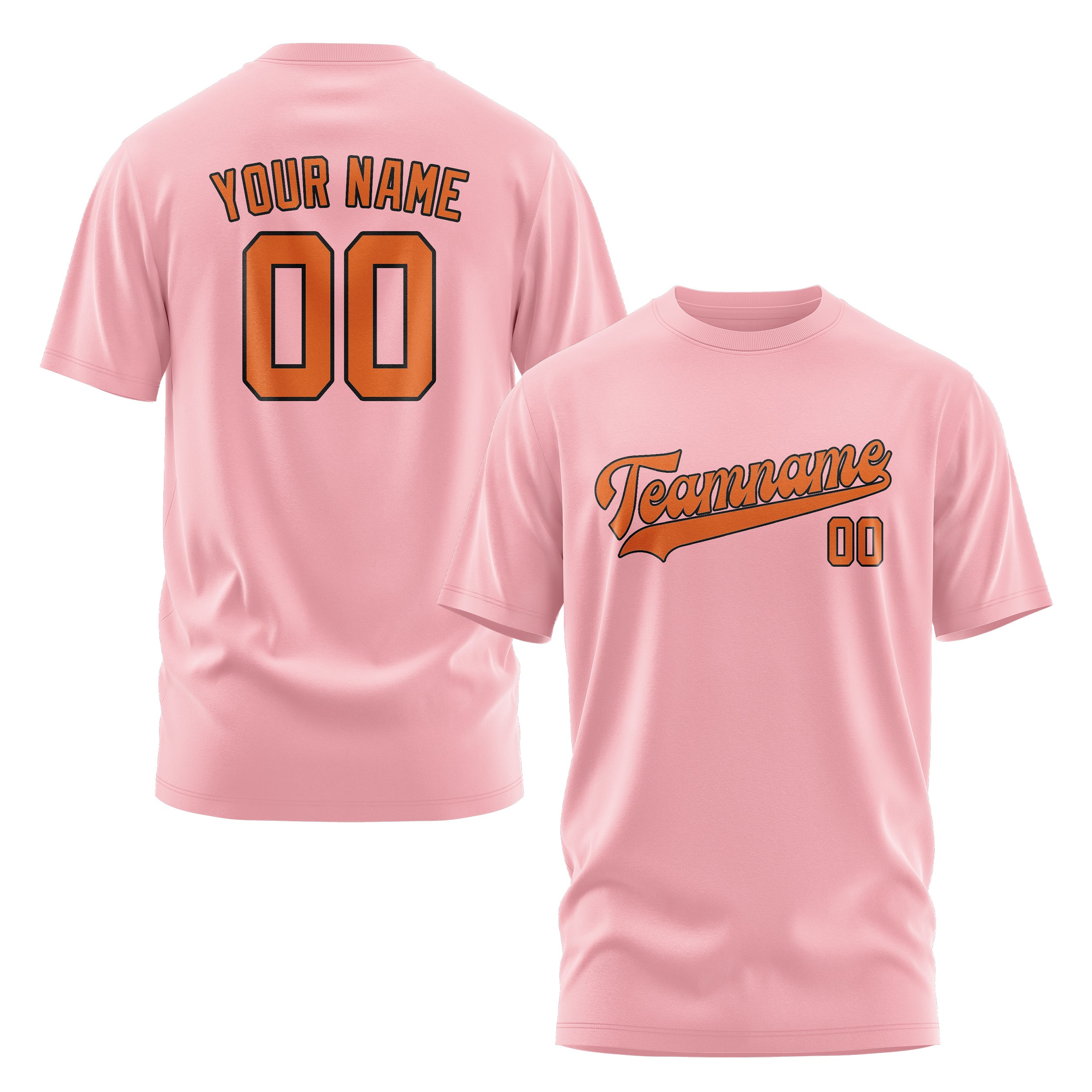 Maßgeschneidertes Rosa Orange T-Shirt