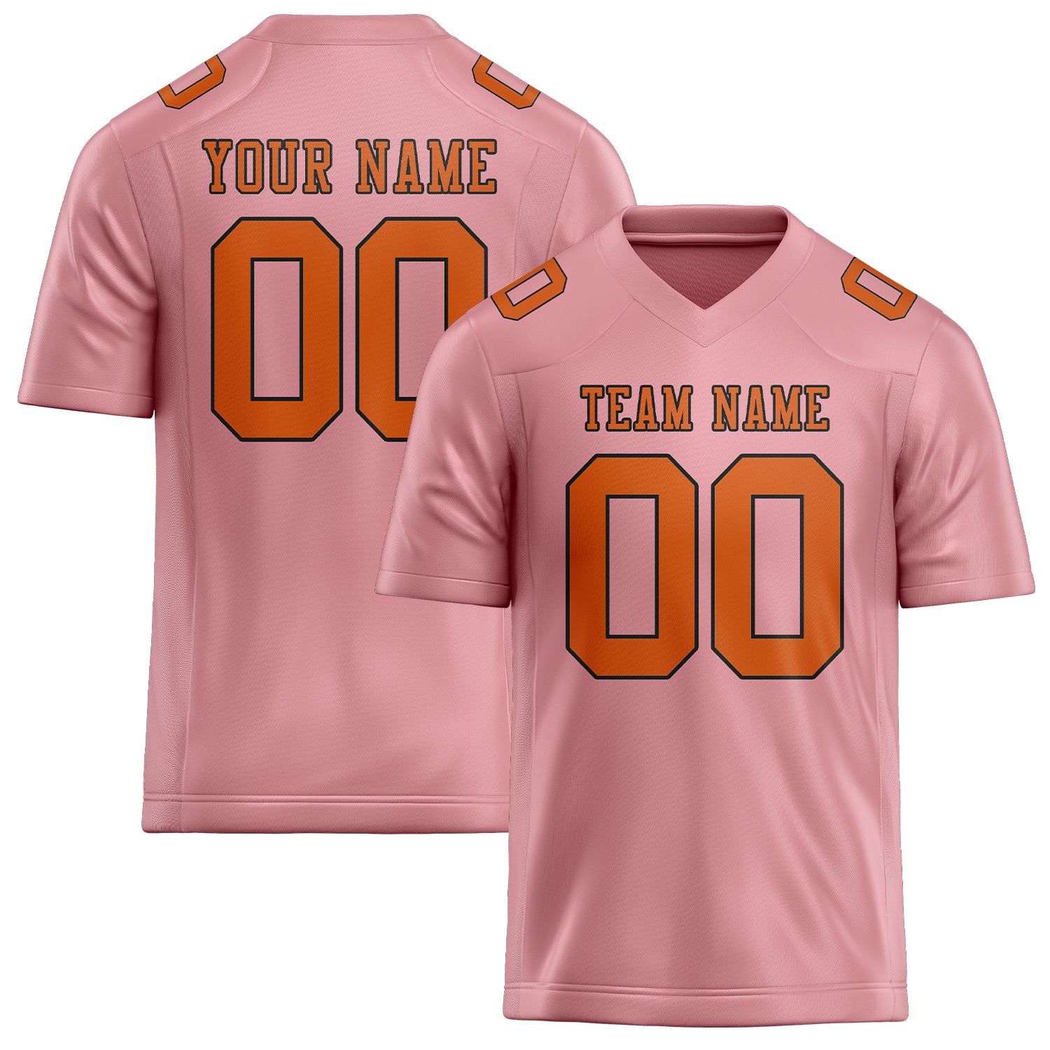 Maßgeschneidertes Professionelles Rosa Orange Rugbytrikot