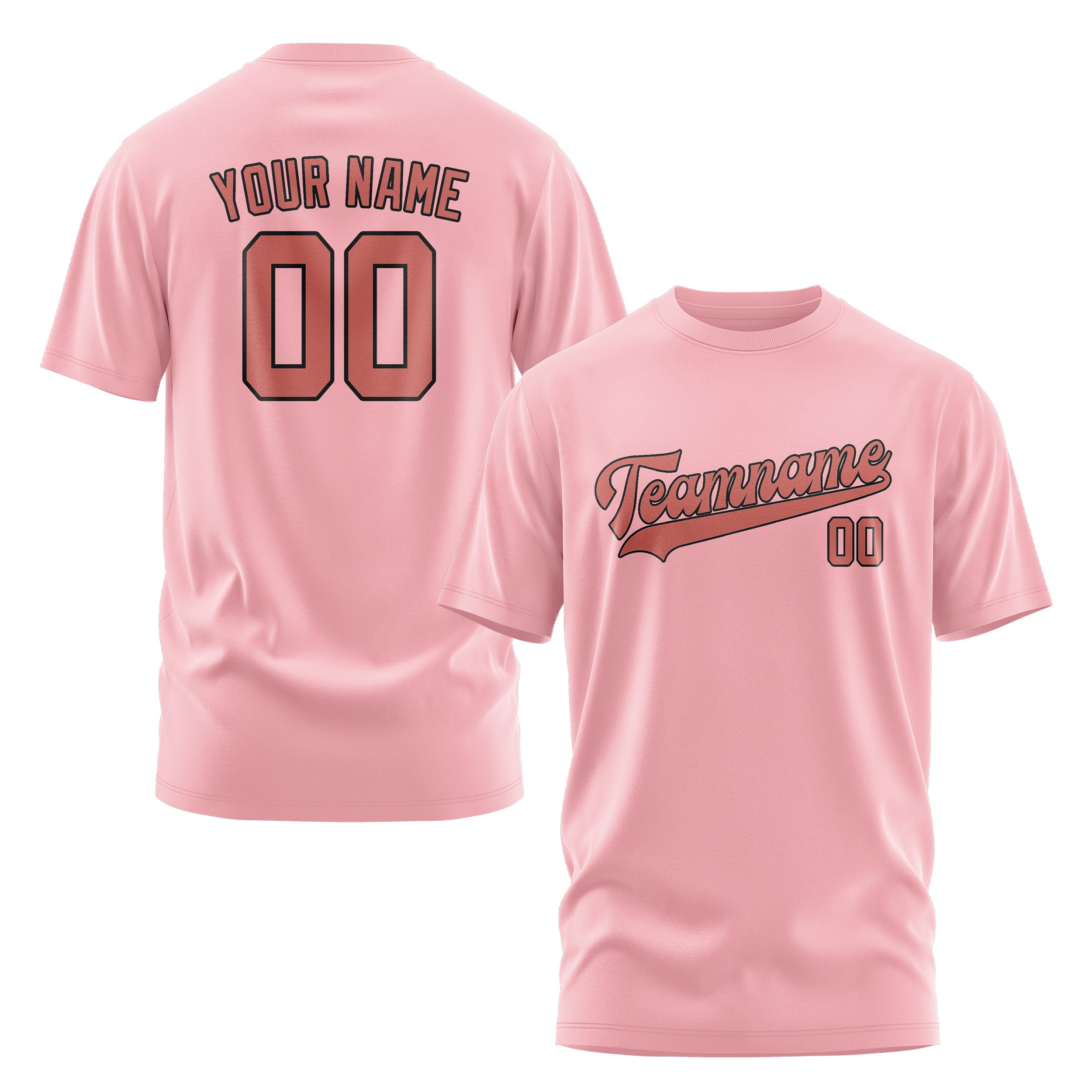 Maßgeschneidertes Rosa Kupferrose T-Shirt