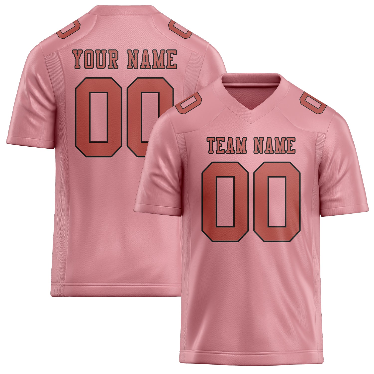 Maßgeschneidertes Professionelles Rosa Kupferrose Rugbytrikot