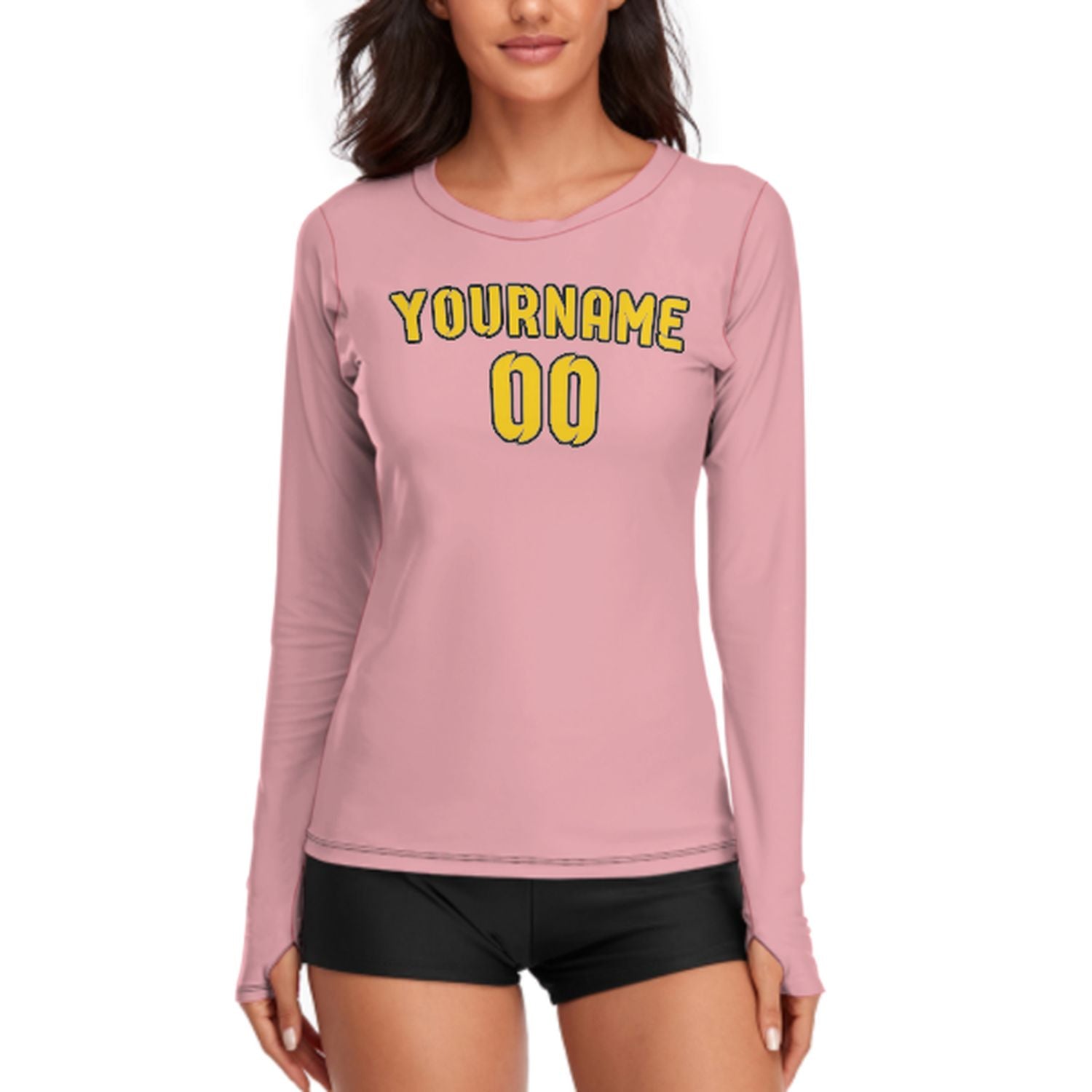 Camicia a maniche lunghe da donna in oro rosa realizzata su misura