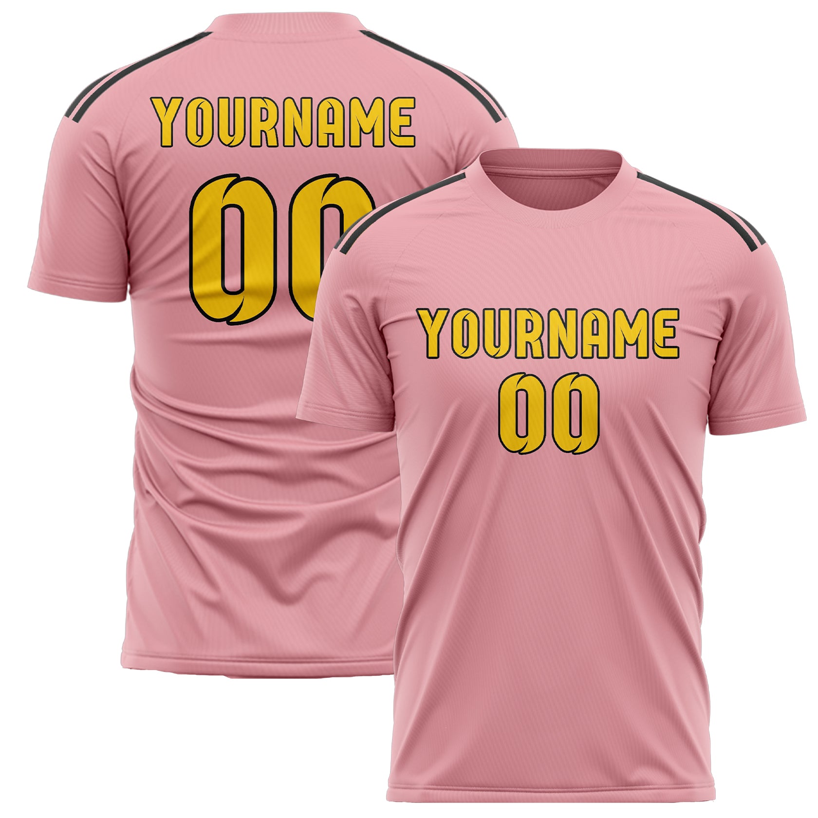 Benutzerdefiniertes Professionelles Rosa Gold Fußballtrikot
