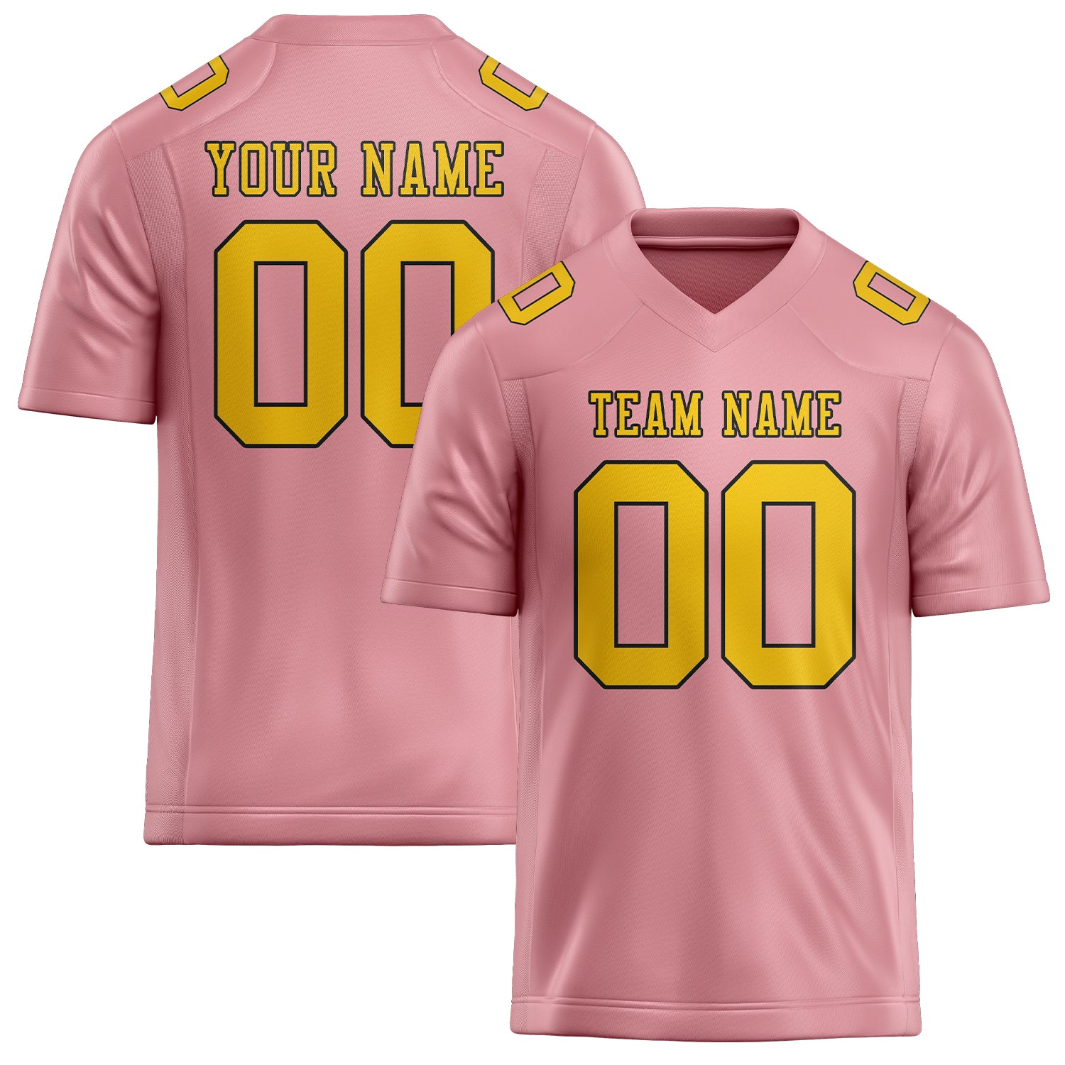 Maßgeschneidertes Professionelles Rosa Gold Rugbytrikot