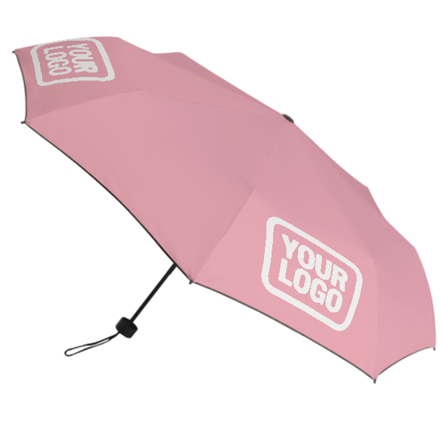 Maßgeschneidertes Rosa Weiß Automatik-Regenschirm