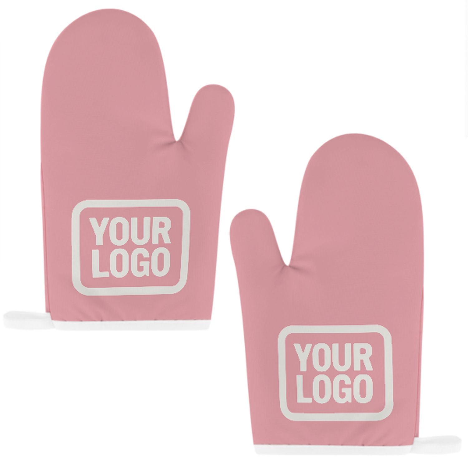 Maßgeschneidertes Rosa  Weiß Topfhandschuh Set – 2-teilig