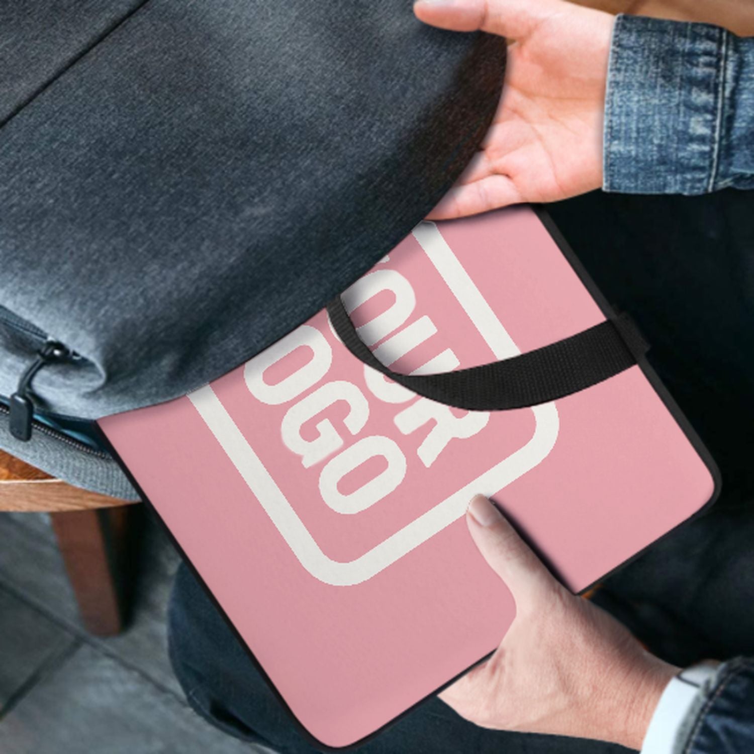 Maßgeschneidertes Rosa White Laptop Tasche