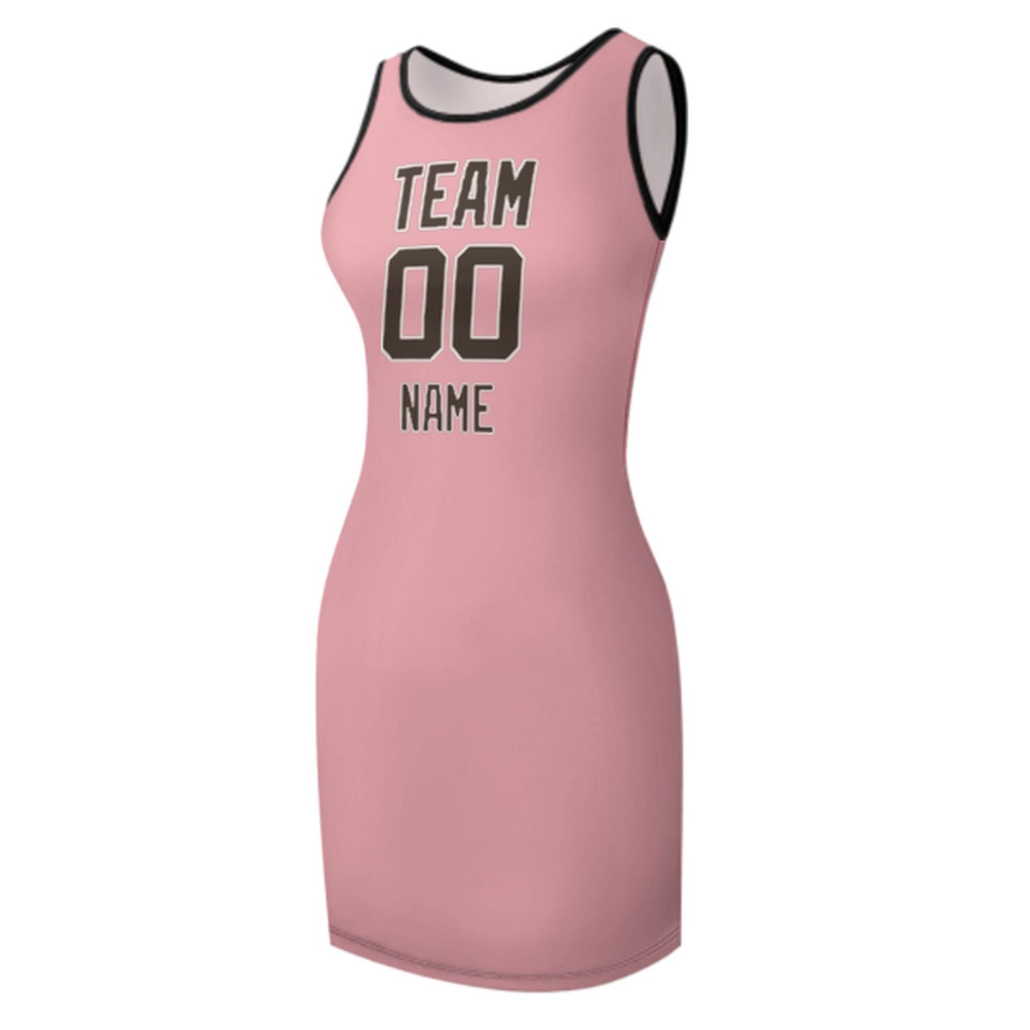Maßgeschneidertes Rosa Braun Ärmelloses Trägerkleid