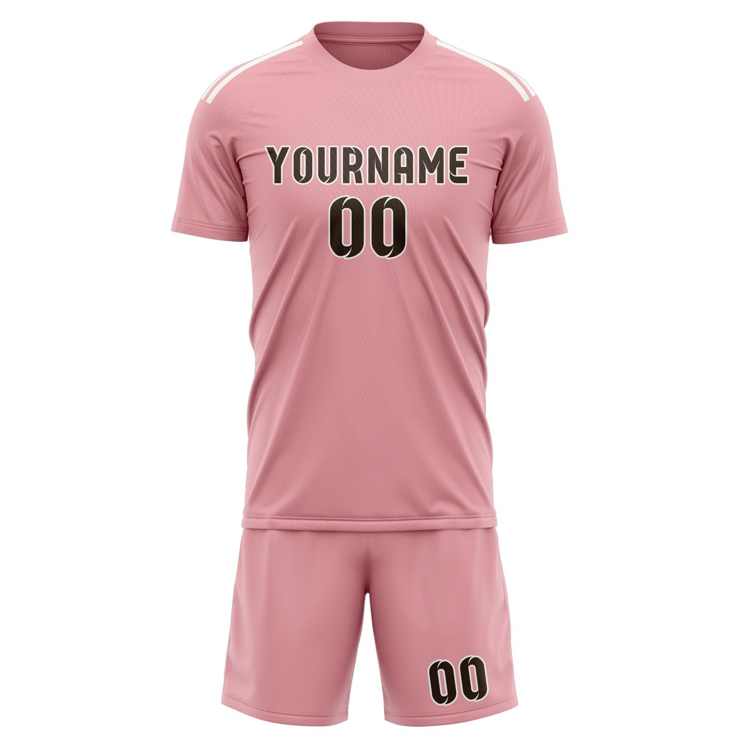 Set di maglie da football rosa e marroni personalizzate