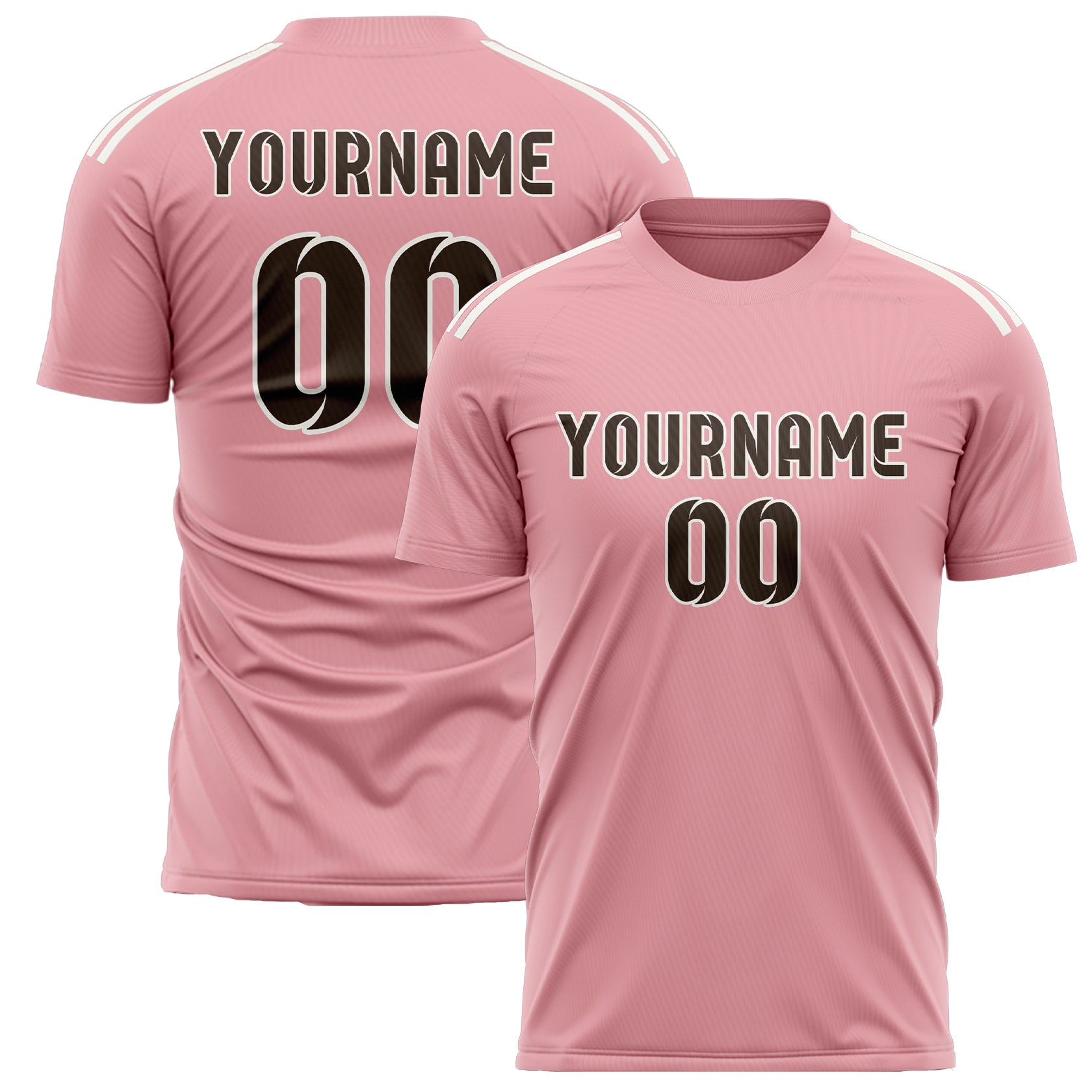 Benutzerdefiniertes Professionelles Rosa Braun Fußballtrikot