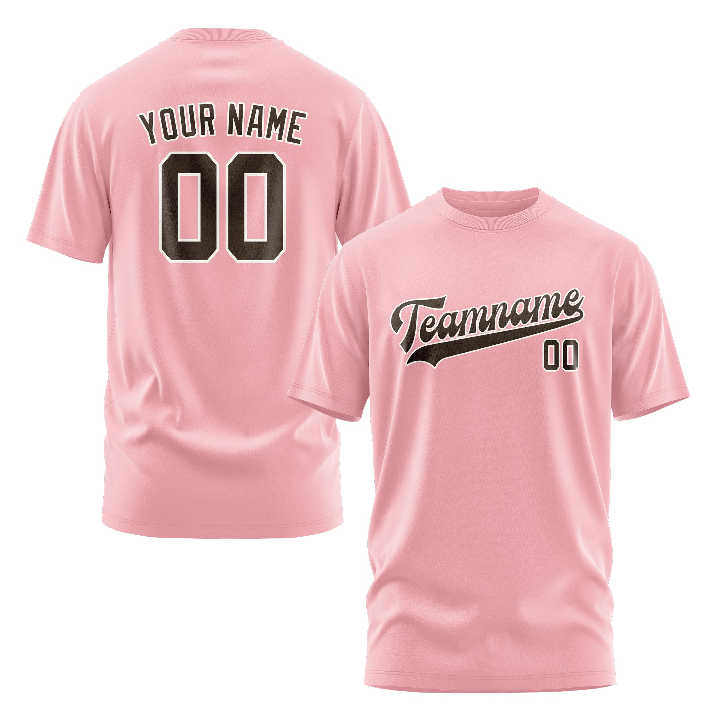 Maßgeschneidertes Rosa Braun T-Shirt