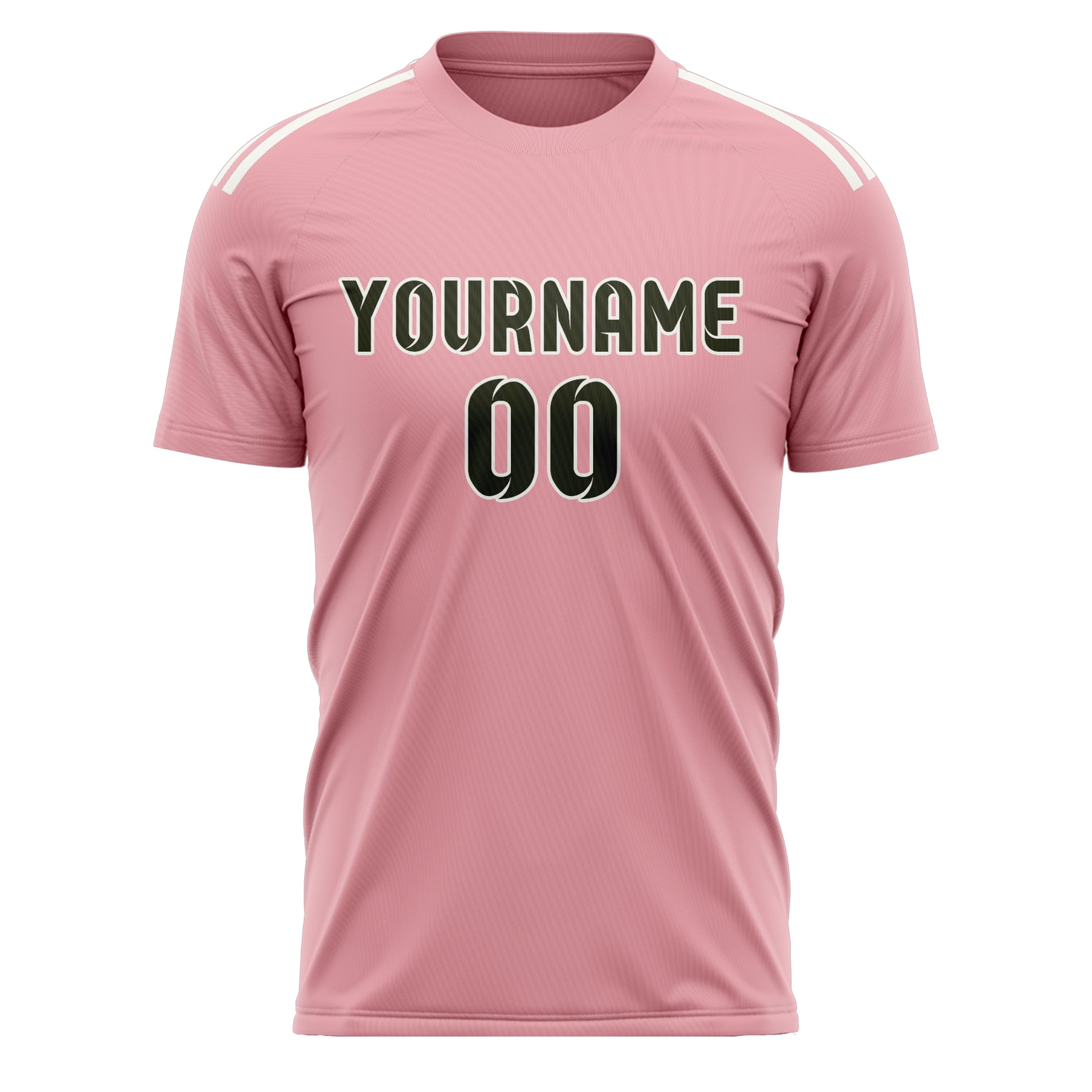 Benutzerdefiniertes Professionelles Rosa Dunkles Oliv Fußballtrikot