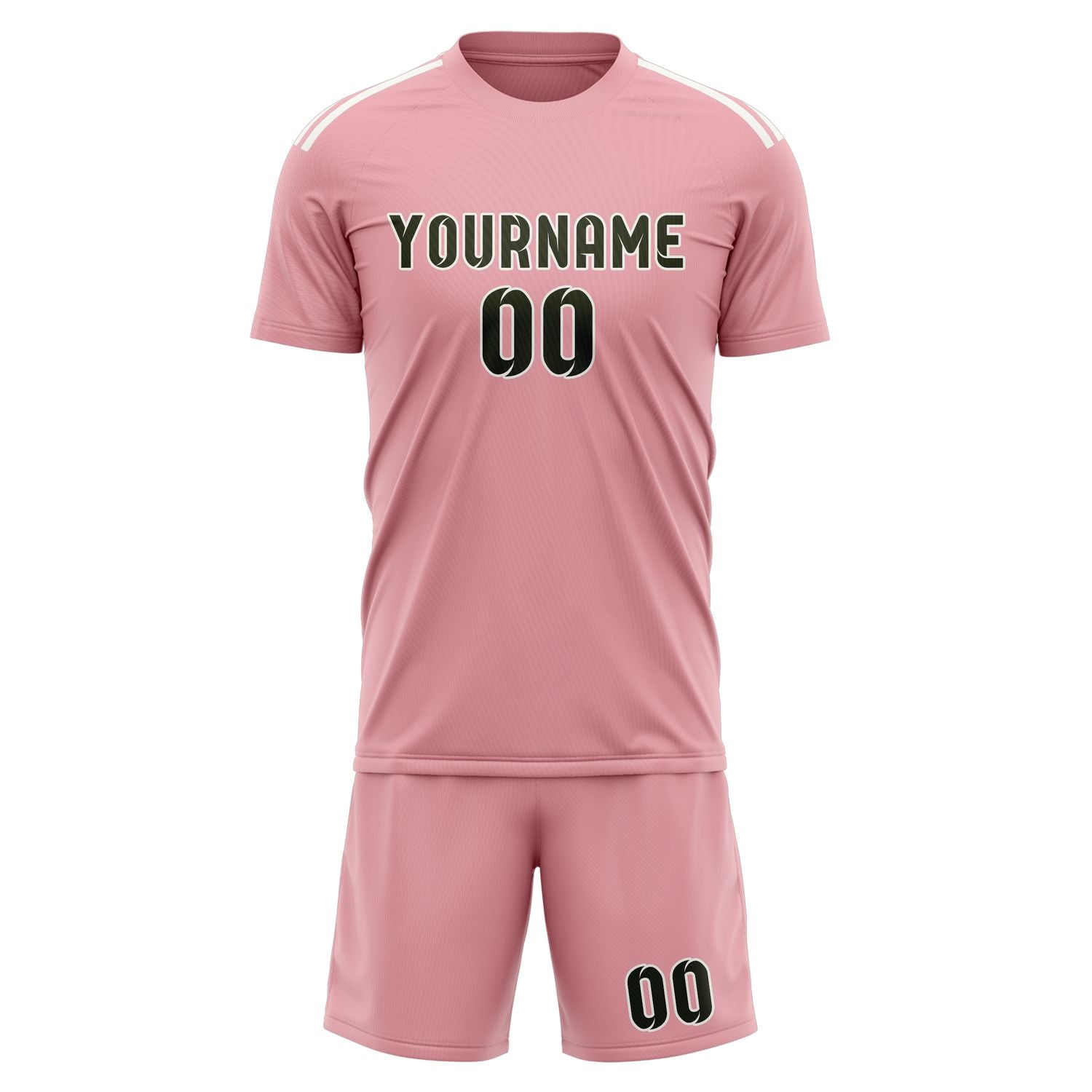 Kit da calcio personalizzato professionale rosa oliva scuro
