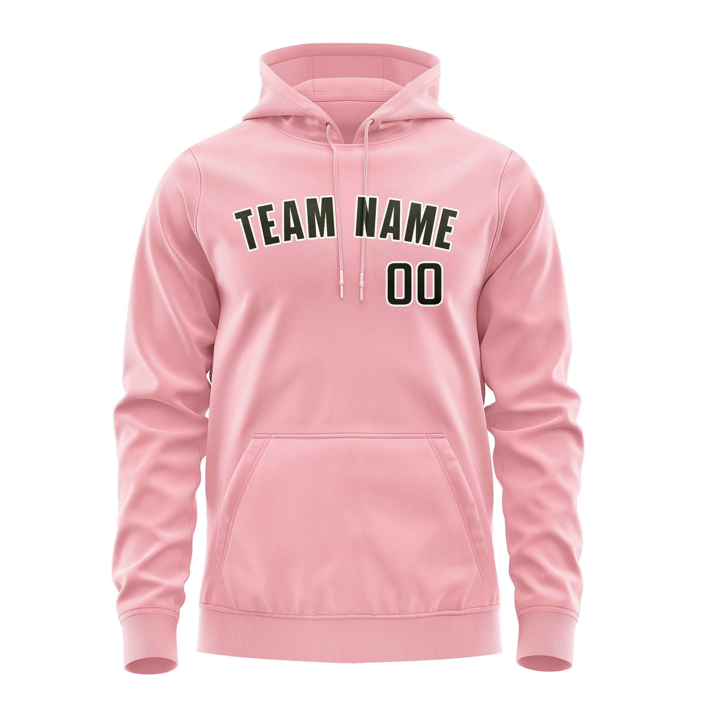 Maßgeschneidertes Rosa Dunkles Oliv Hoodie