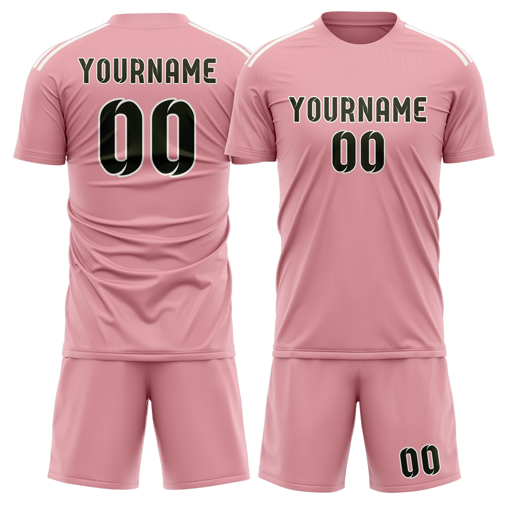 Kit da calcio personalizzato professionale rosa oliva scuro